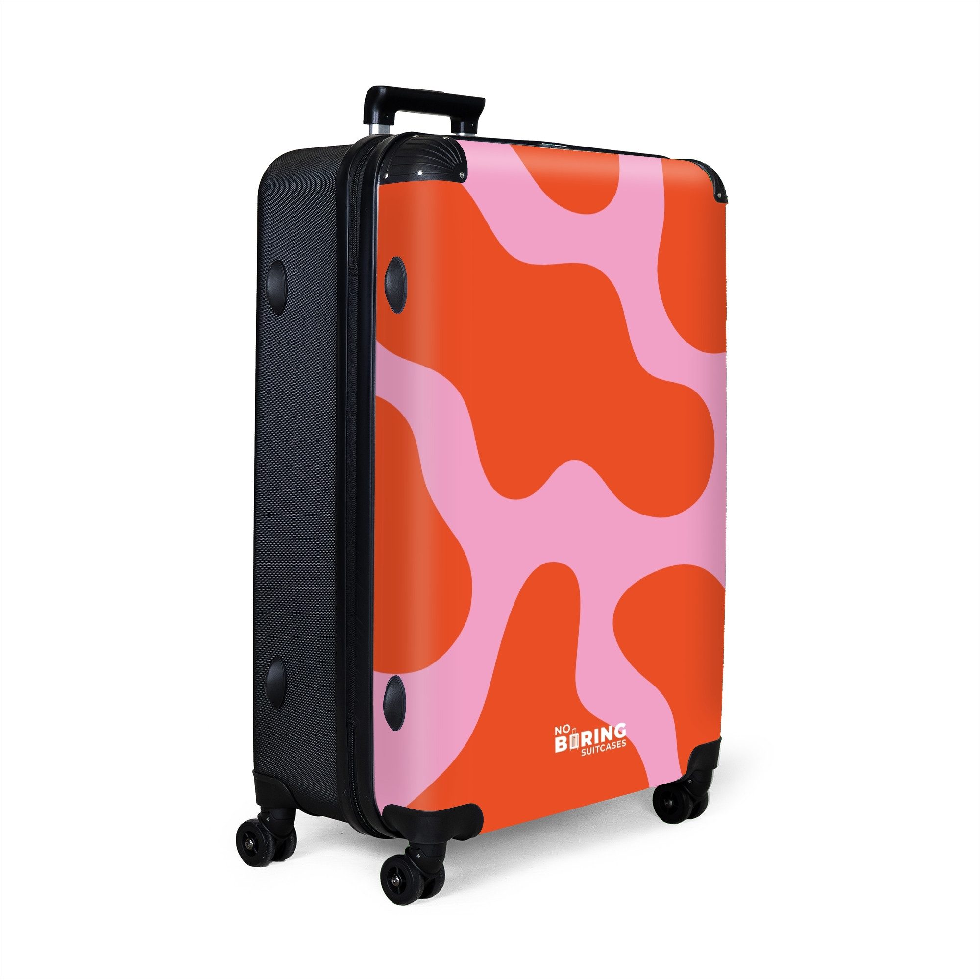 NoBoringSuitcases.com© Hartschalen-Trolley Rosa mit roten Flecken günstig online kaufen