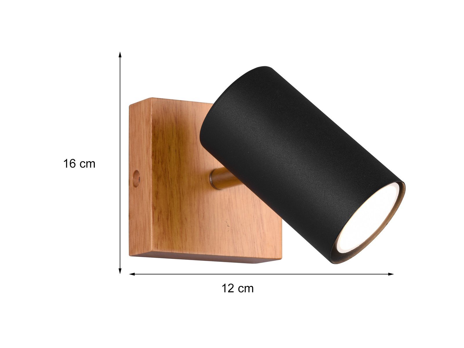 TRIO Leuchten LED Wandstrahler, Dimmfunktion, LED wechselbar, Warmweiß, innen kleine Leselampe Bett Holz-lampe Wand-leuchte rustikal Höhe 16cm