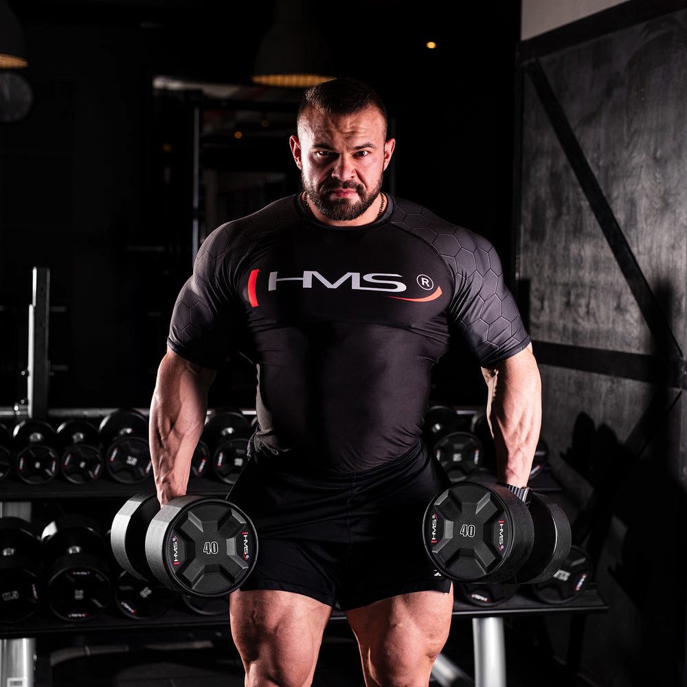 HMS Kurzhantel Polyurethan-Hantel Fitnesshantel 40 kg, (Spar-Set, Komfortabler Griff), Rutschfester Halt für maximale Kontrolle und sichere Übungsausführung
