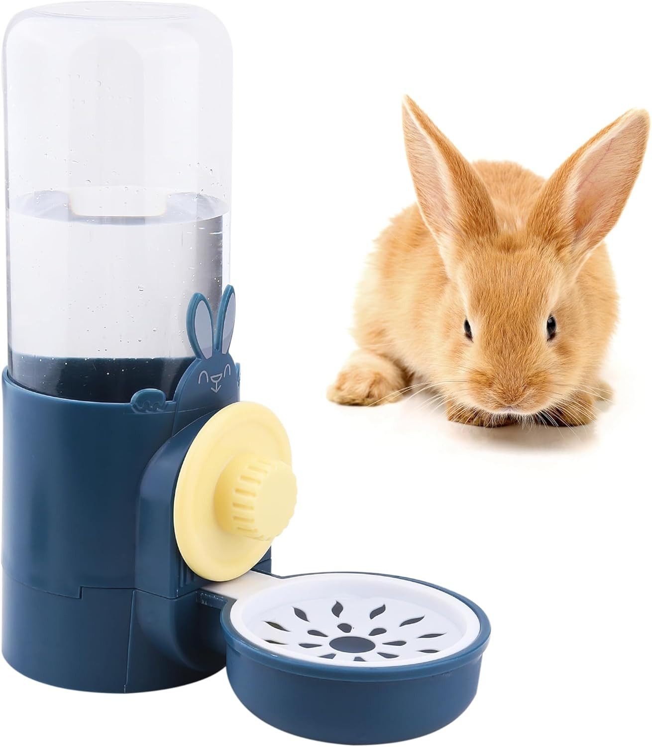FELIXLEO Futterstation Trinkflasche Kaninchen Automatischer Wasserspender Kleintiere Blau