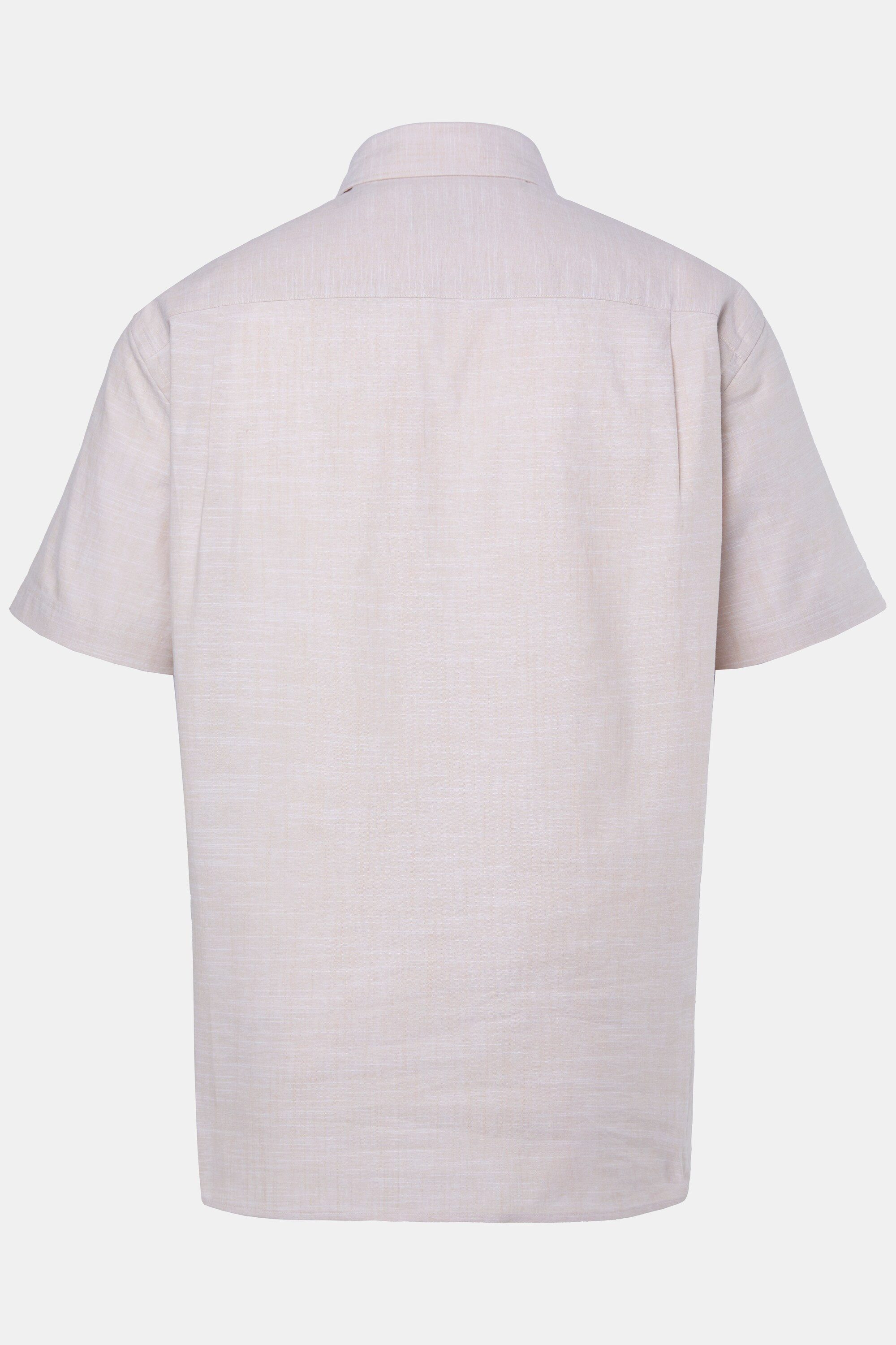 Boston Park Kurzarmhemd Leinenoptik-Hemd Halbarm Buttondown-Kragen