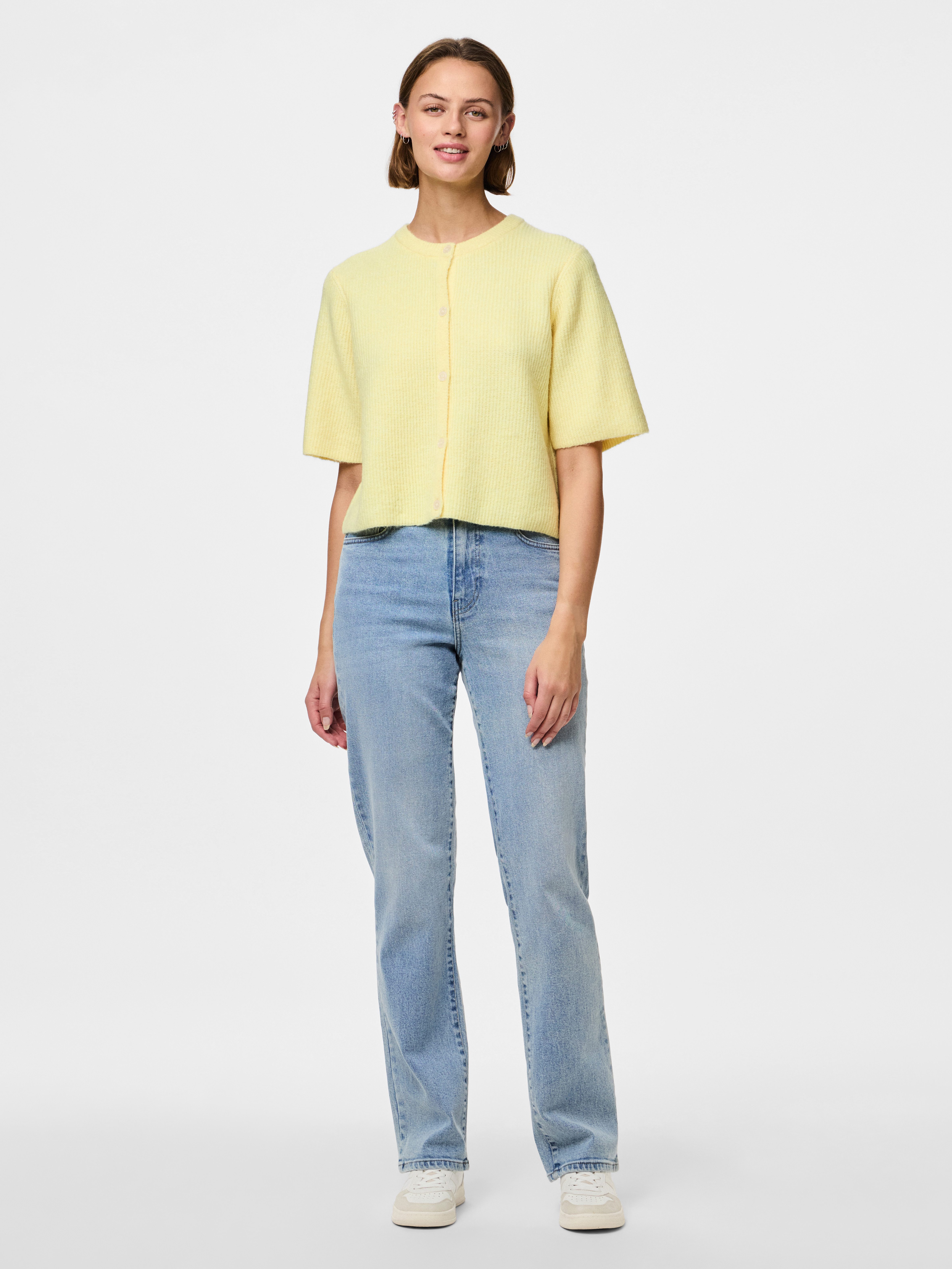 pieces Strickjacke PCSILLY SS O-NECK KNIT CARDIGAN NOOS BC