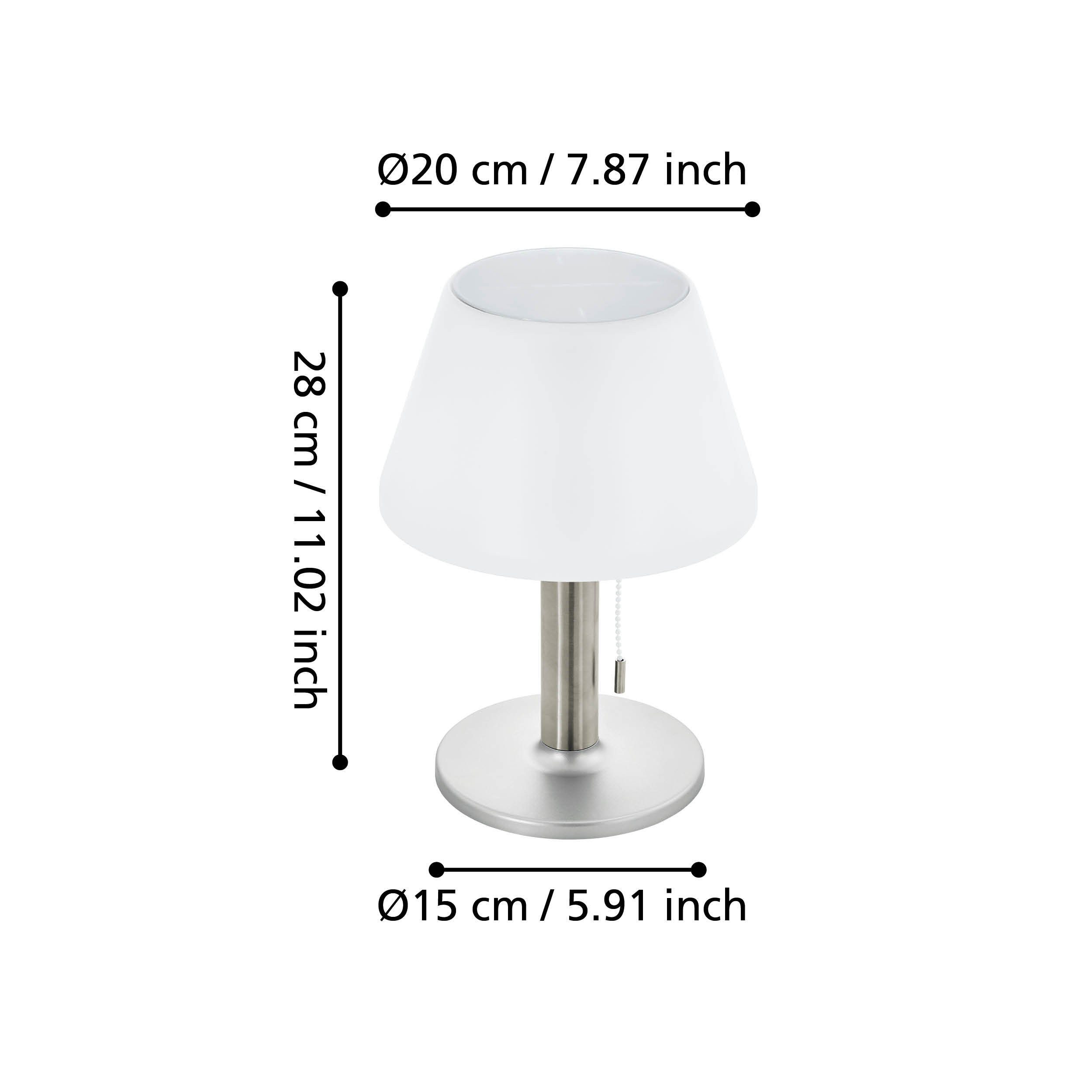 EGLO LED Solarleuchte Z_solar, Leuchtmittel inklusive, Solarlampe, Ø 20 cm, Silber und Weiß, Outdoor Lampe