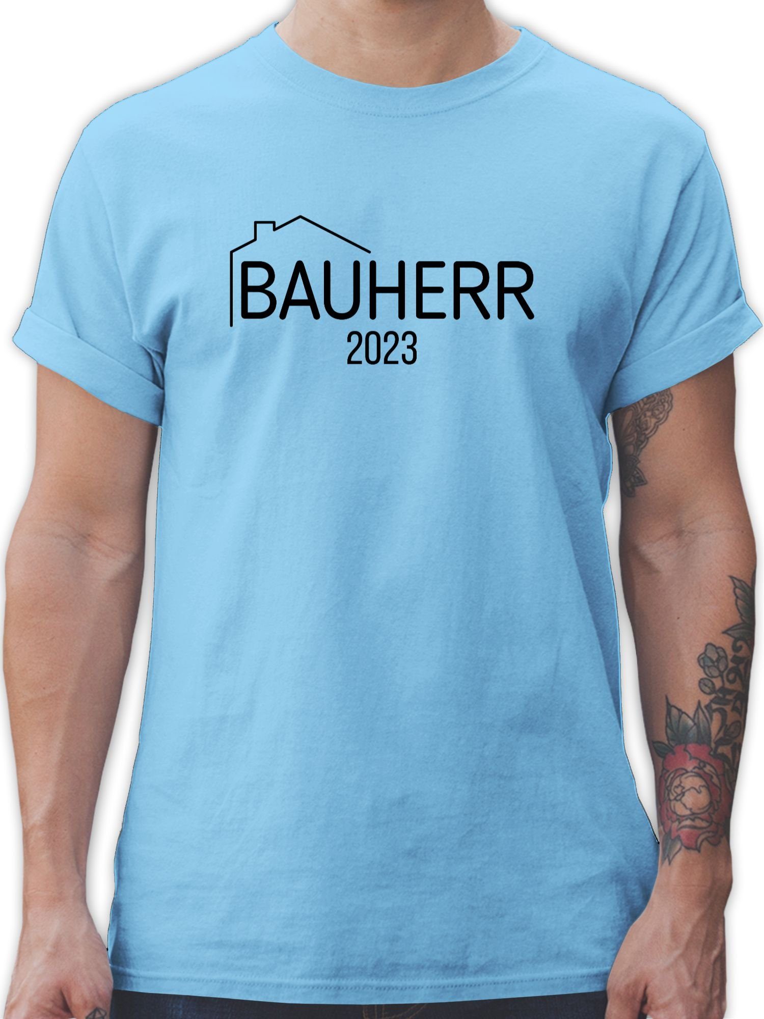 Shirtracer T-Shirt Bauherr 2023 Herren & Männer Geschenke 2 Hellblau | T-Shirts