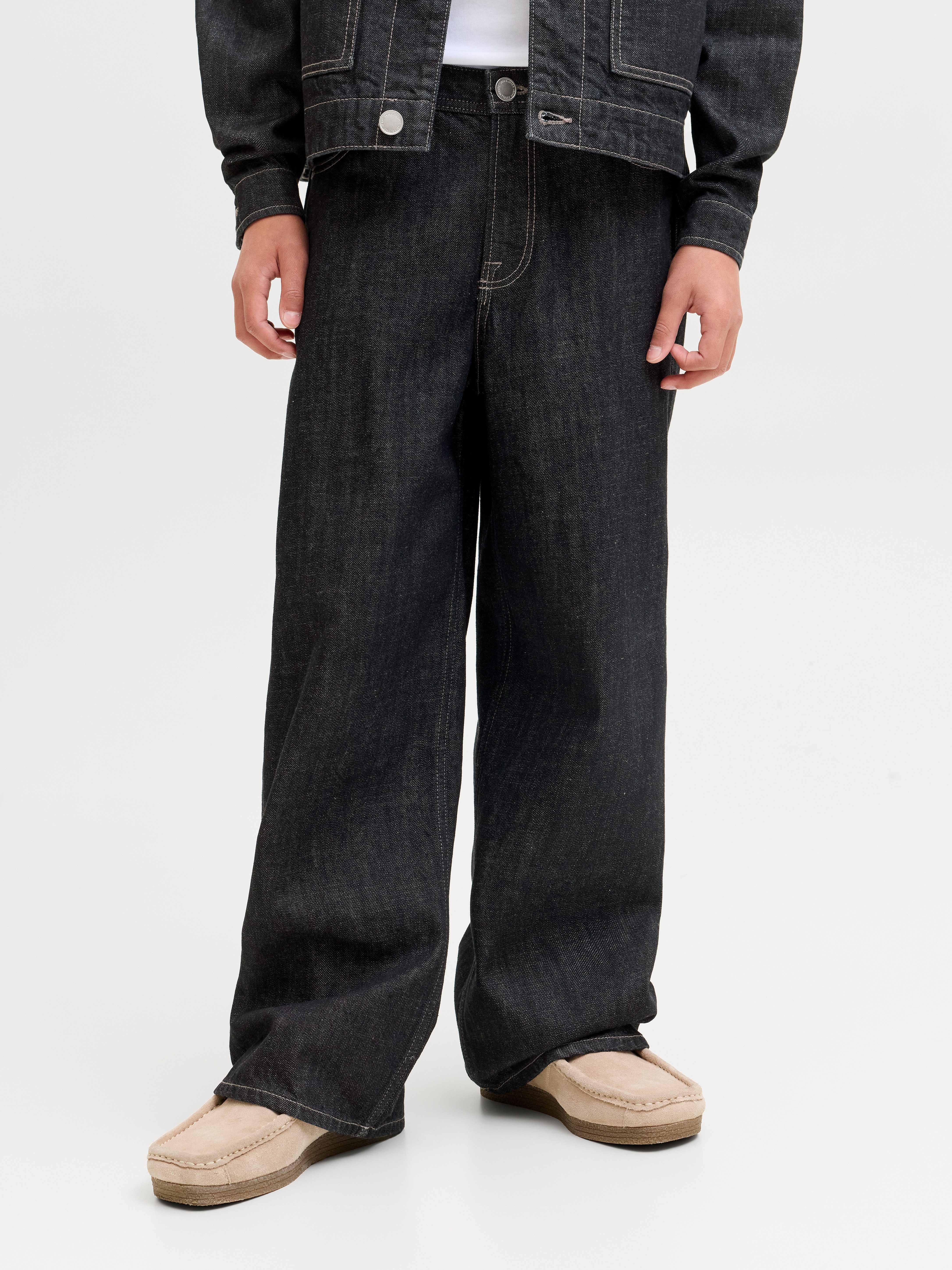 Jack & Jones Junior Weite Jeans JJIDAVE JJORIGINAL Baumwolle, wide fit