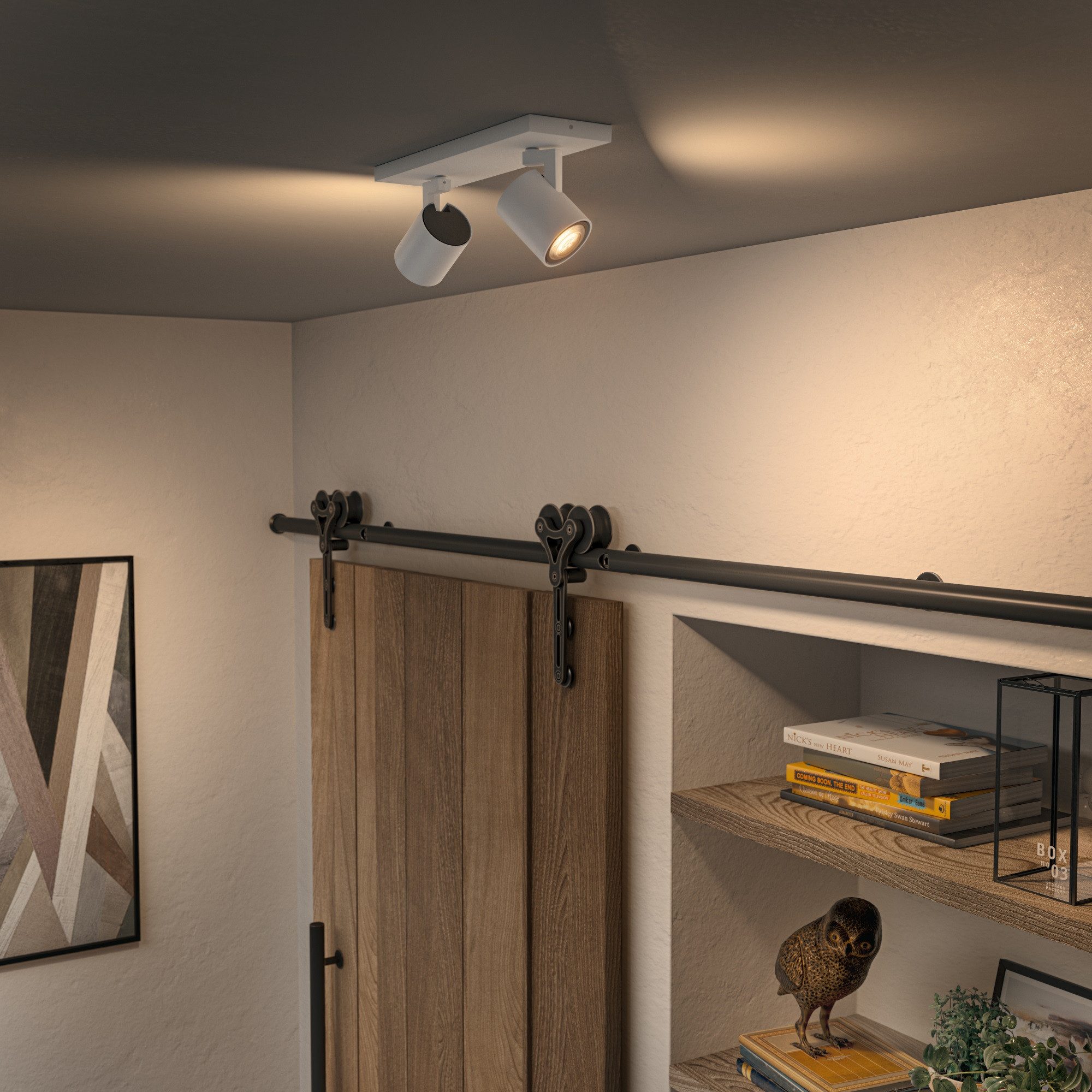 Philips Hue LED Deckenspot White Ambiance Runner 1er Aufbauspot, Abschaltautomatik, Bluetooth, CCT - über Fernbedienung, Dimmer, Dimmfunktion, Einschlafhilfe, Farbsteuerung, Farbwechsel, Fernbedienung, Infrarot inkl., Memory, nach Trennung vom Netz, Nachtlichtfunktion, Smart Home, Timerfunktion, Weckerfunktion, dimmbar über Fernbedienung, mehrere Helligkeitsstufen, LED wechselbar, warmweiß - kaltweiß, App- & Sprachsteuerung, Smart Home fähig, Weißtöne, inkl. Dimmschalter