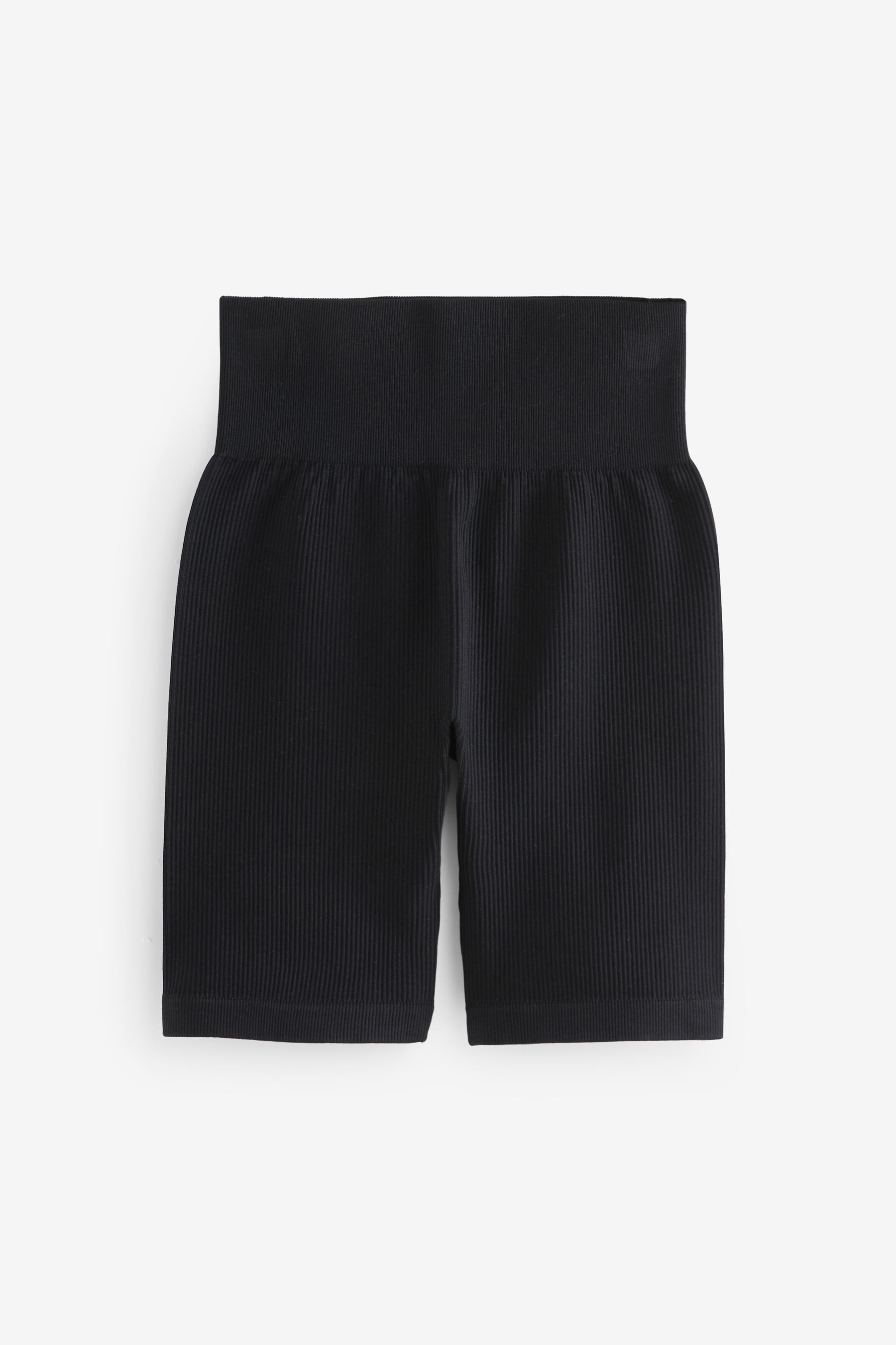 Trainingsshorts Gerippte Radlershorts mit hohem Bund