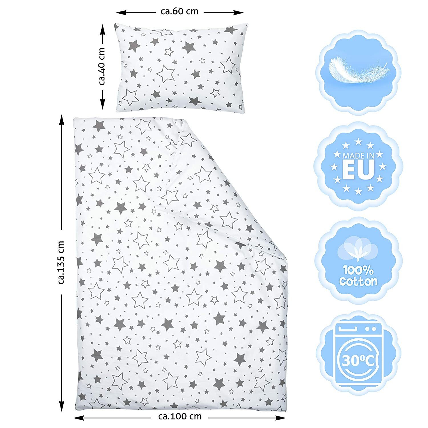 Amilian Kinderbettwäsche 100x135 - Bettwäsche Kinder günstig online kaufen