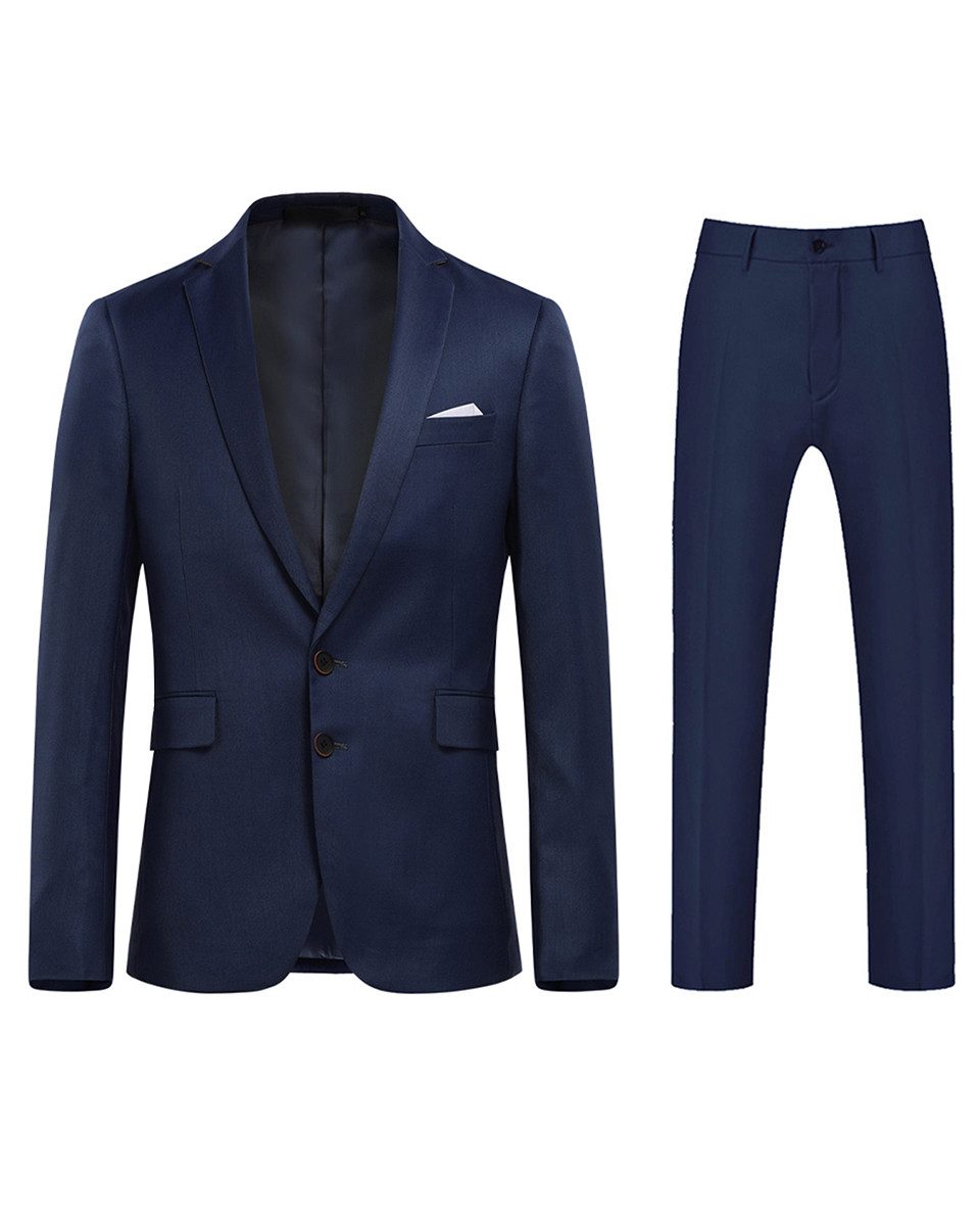 Allthemen Anzug (2 tlg) Herren 2 tlg Anzug mit 2 Knöpfen Komplettanzug für Hochzeiten