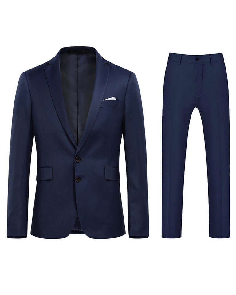 Allthemen Anzug (2 tlg) Herren 2 tlg Anzug mit 2 Knöpfen Komplettanzug für Hochzeiten