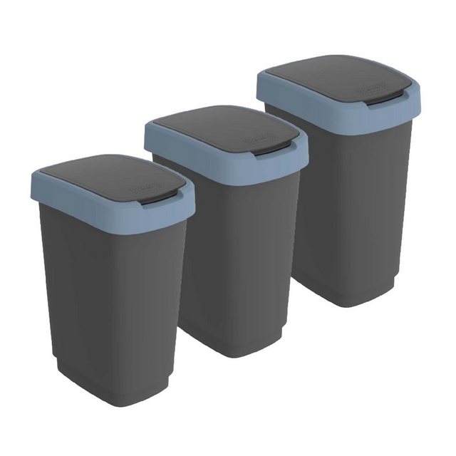 ROTHO Mülleimer “Twist Mülleimer 25l mit Deckel, Kunststoff (PP) BPA-frei”