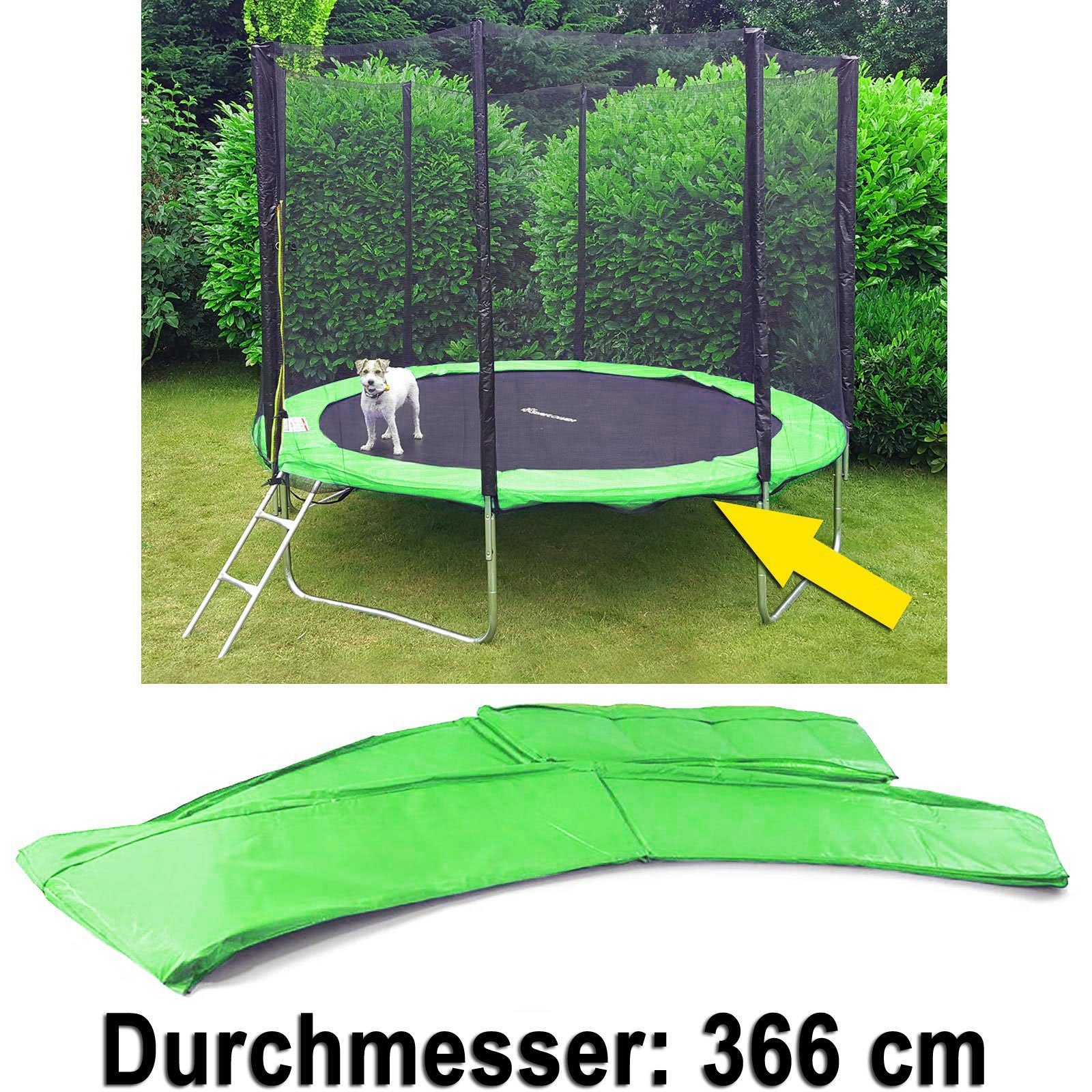 RAMROXX Trampolin-Randabdeckung Trampolin Schutz Rand für Sprungfedern 366 CM Hellgrün