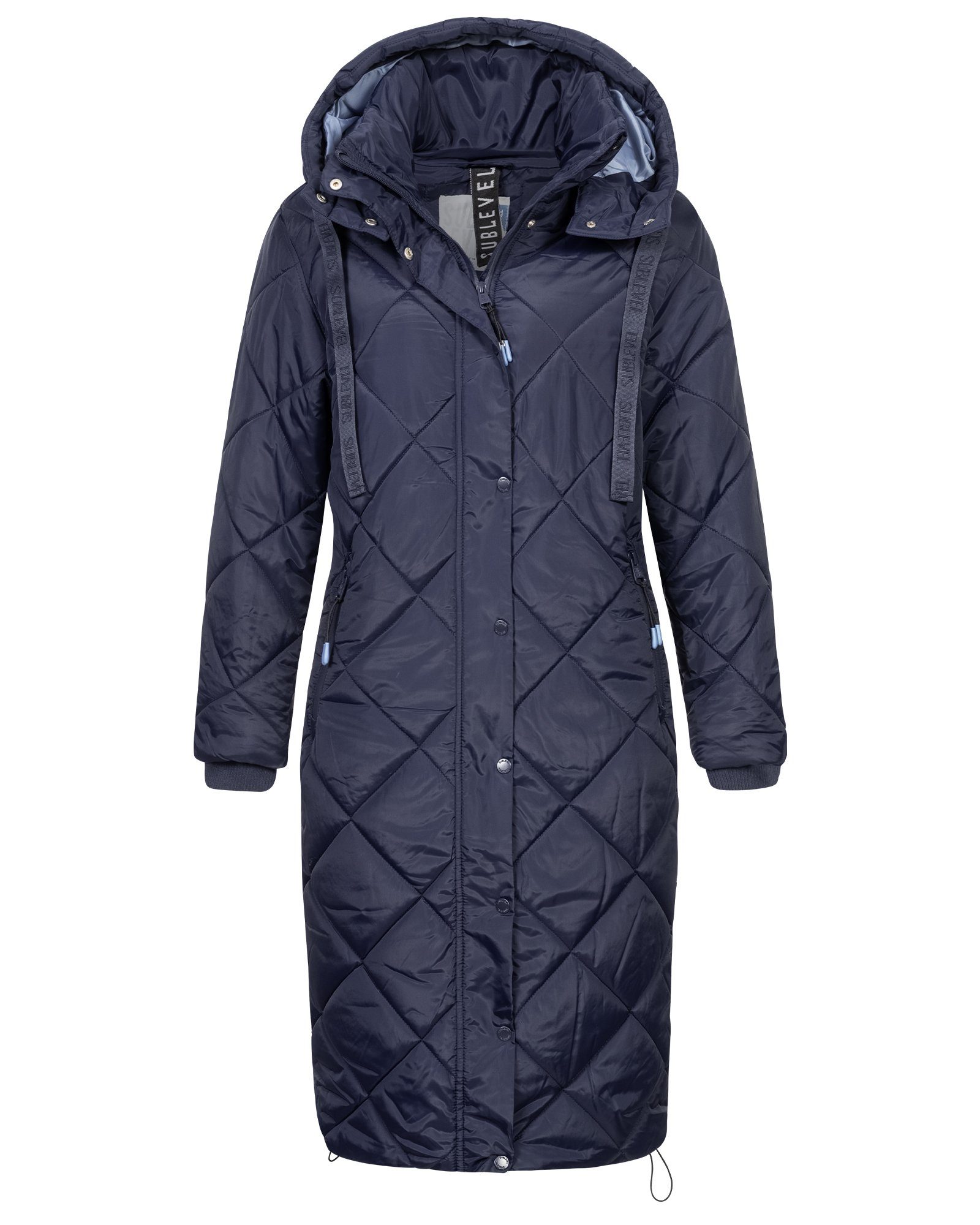 Parka Steppjacke Winter Damen SUBLEVEL Mantel Wintermantel Navy Jacke Lange Steppjacke Mantel