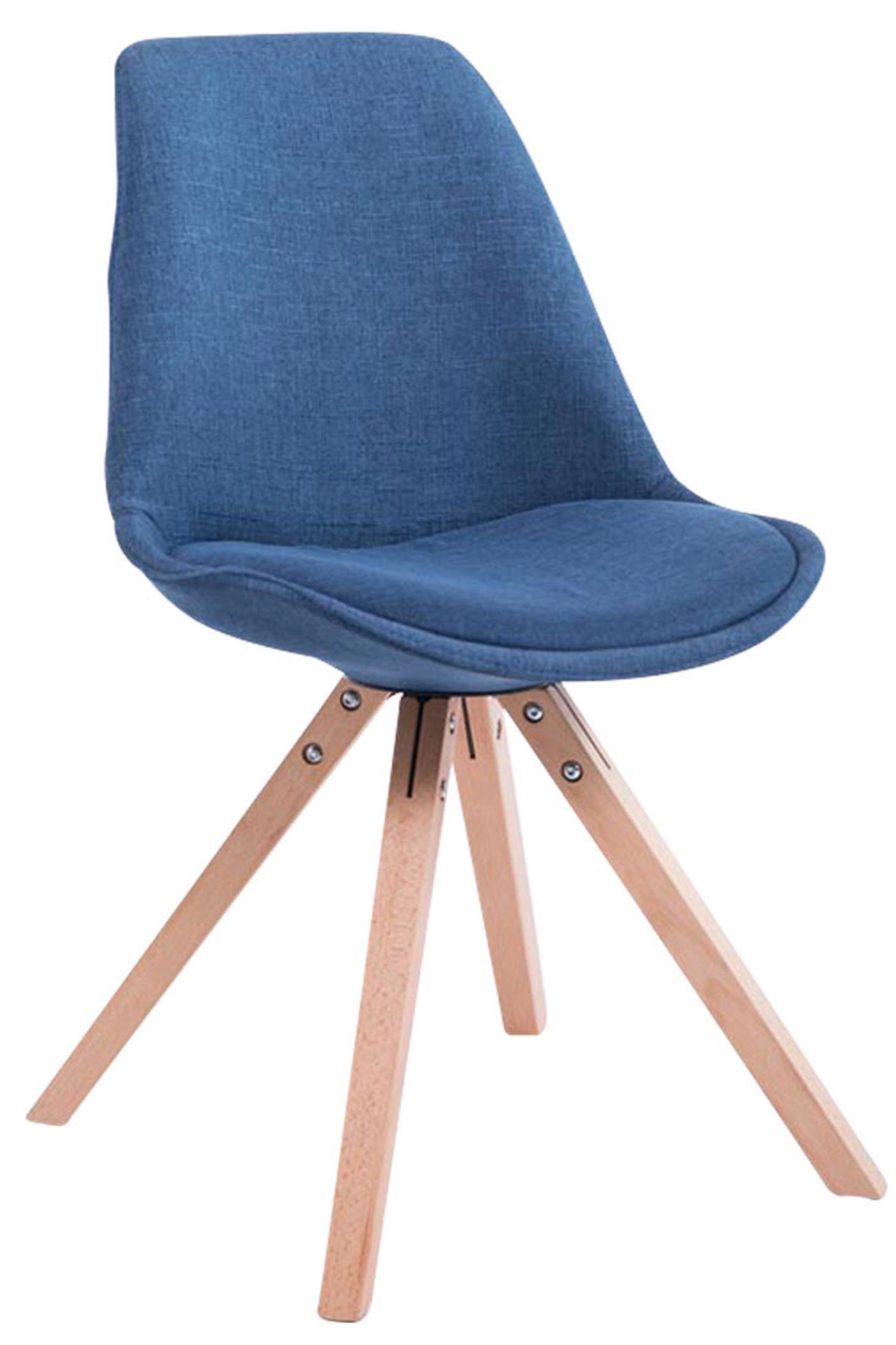 gepolsterter Buchenholz Wohnzimmerstuhl), - Natura Toulon - square Besucherstuhl TPFLiving Sitzfläche - blau hochwertig (Küchenstuhl Sitzfläche: Esszimmerstuhl Stoff mit Konferenzstuhl - Gestell:
