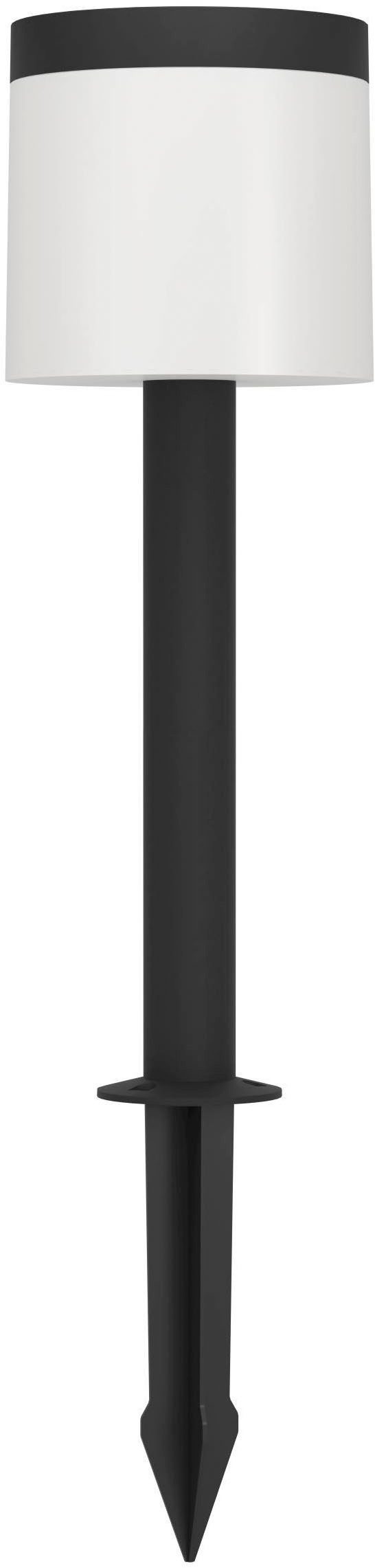 EGLO LED Solarleuchte Pantete Solarleuchte, Außenlampe mit Erdspieß, Stehlampe außen, IP44, Bewegungsmelder, LED fest integriert, Warmweiß, Solarleuchte - H65 x Ø17,5 cm - schwarz - 7,5W inkl.