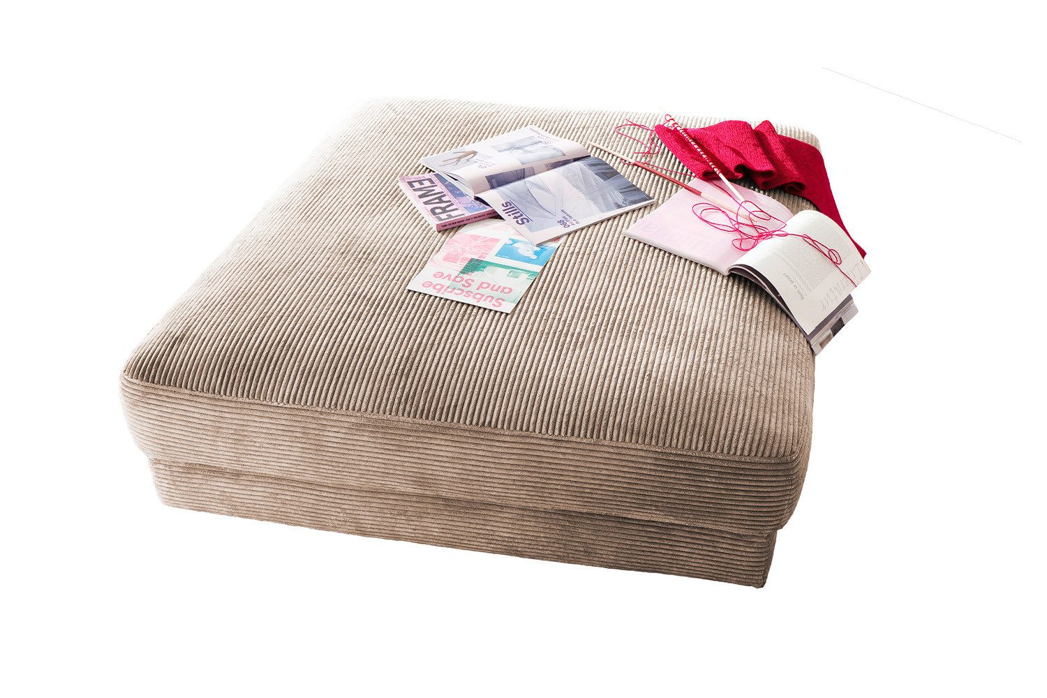 KAWOLA Hocker MADELINE, Big Hocker Polsterhocker günstig online kaufen