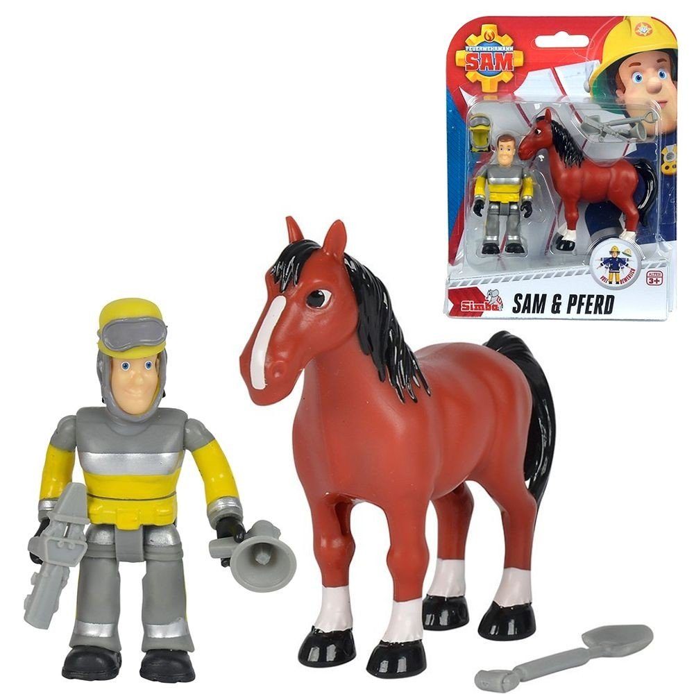 Feuerwehrmann Sam Spielfigur Tierrettung Sam & Pferd Spiel-Figuren Set Feuerwehrmann Sam