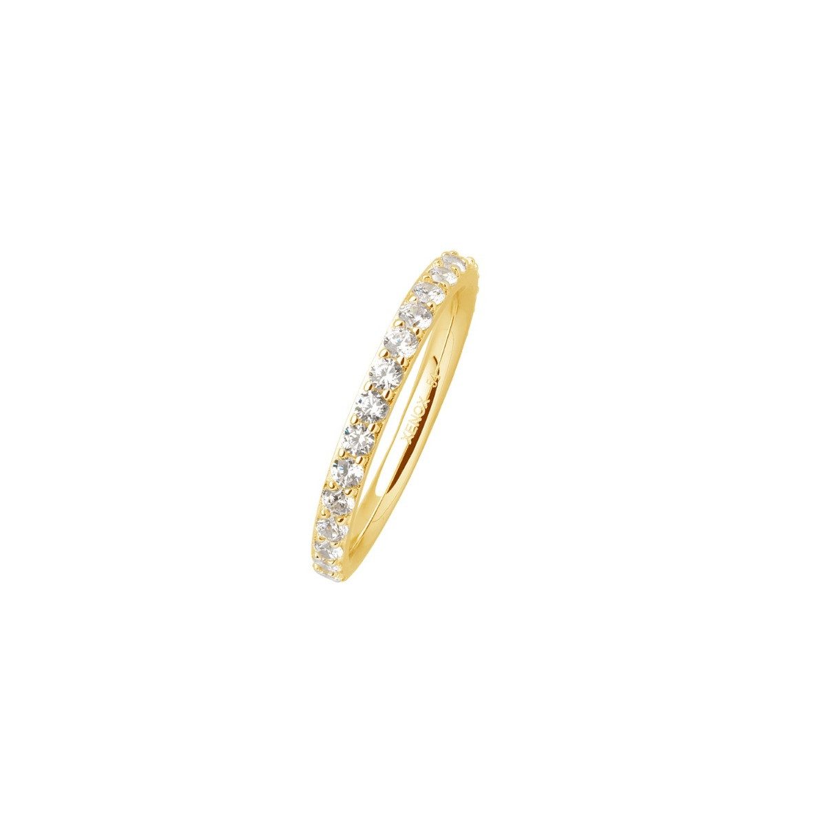XENOX Silberring Ring Damen Krappe Zirkonia-Band Silber Vergoldet XS7357G Gr. 54