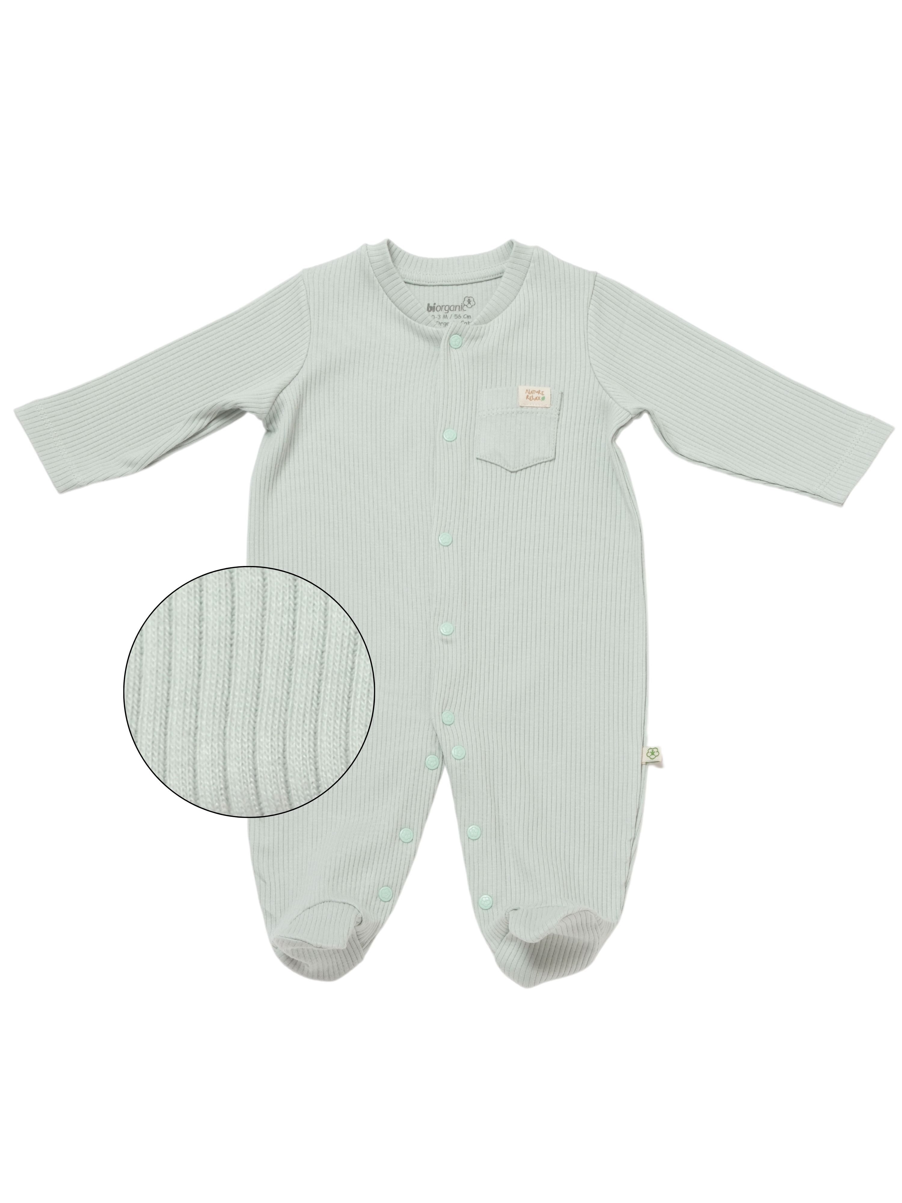 biorganic Strampler Baby Nature Relax Modal für Jungen und Mädchen Unisex Langarm (1-tlg) gerippte Textilstruktur (Ripp), Modal und Bio-Baumwolle, Größe 56 - 68