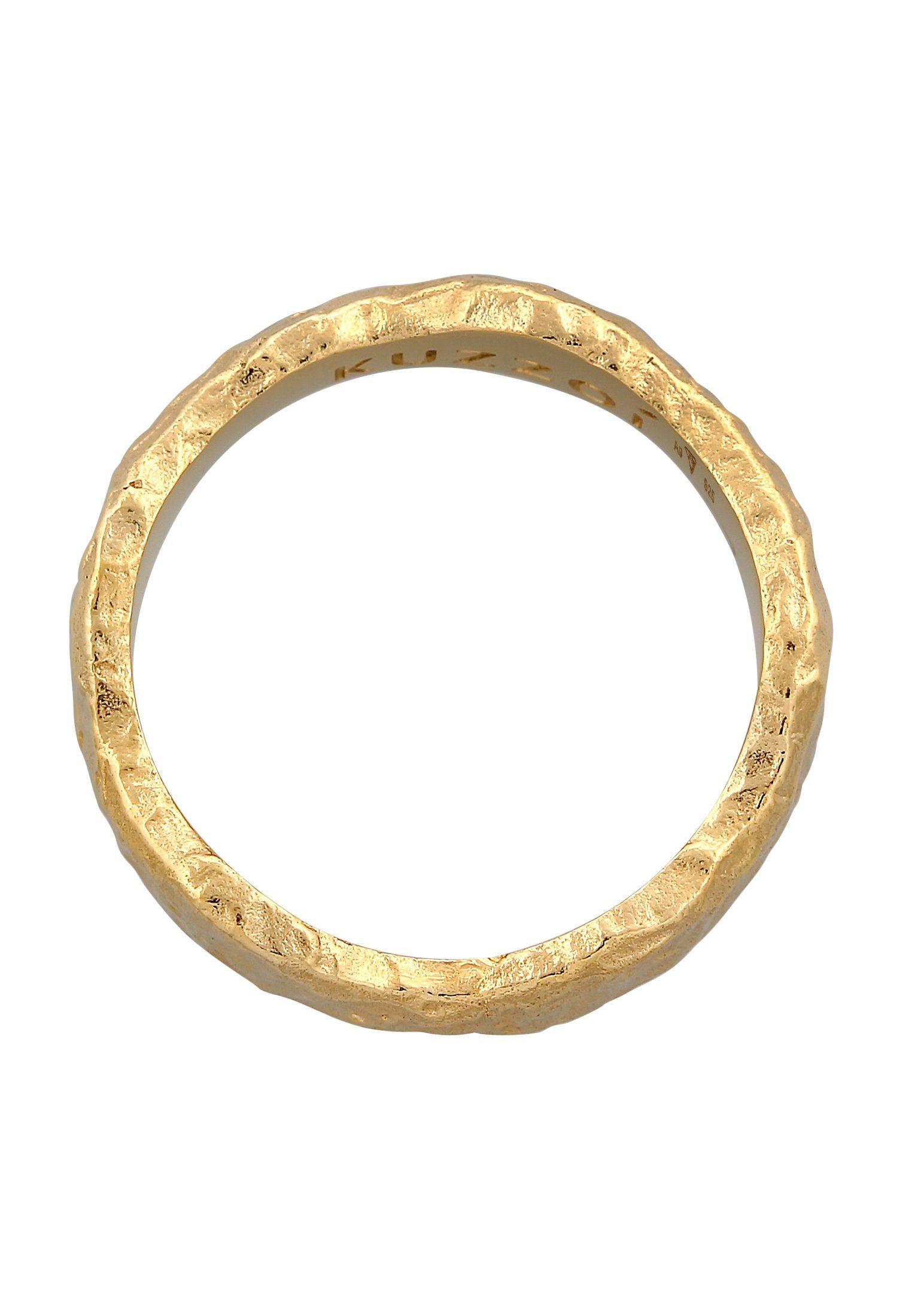 Silberring 925 Gold Kuzzoi Struktur Bandring Organic Silber Herren