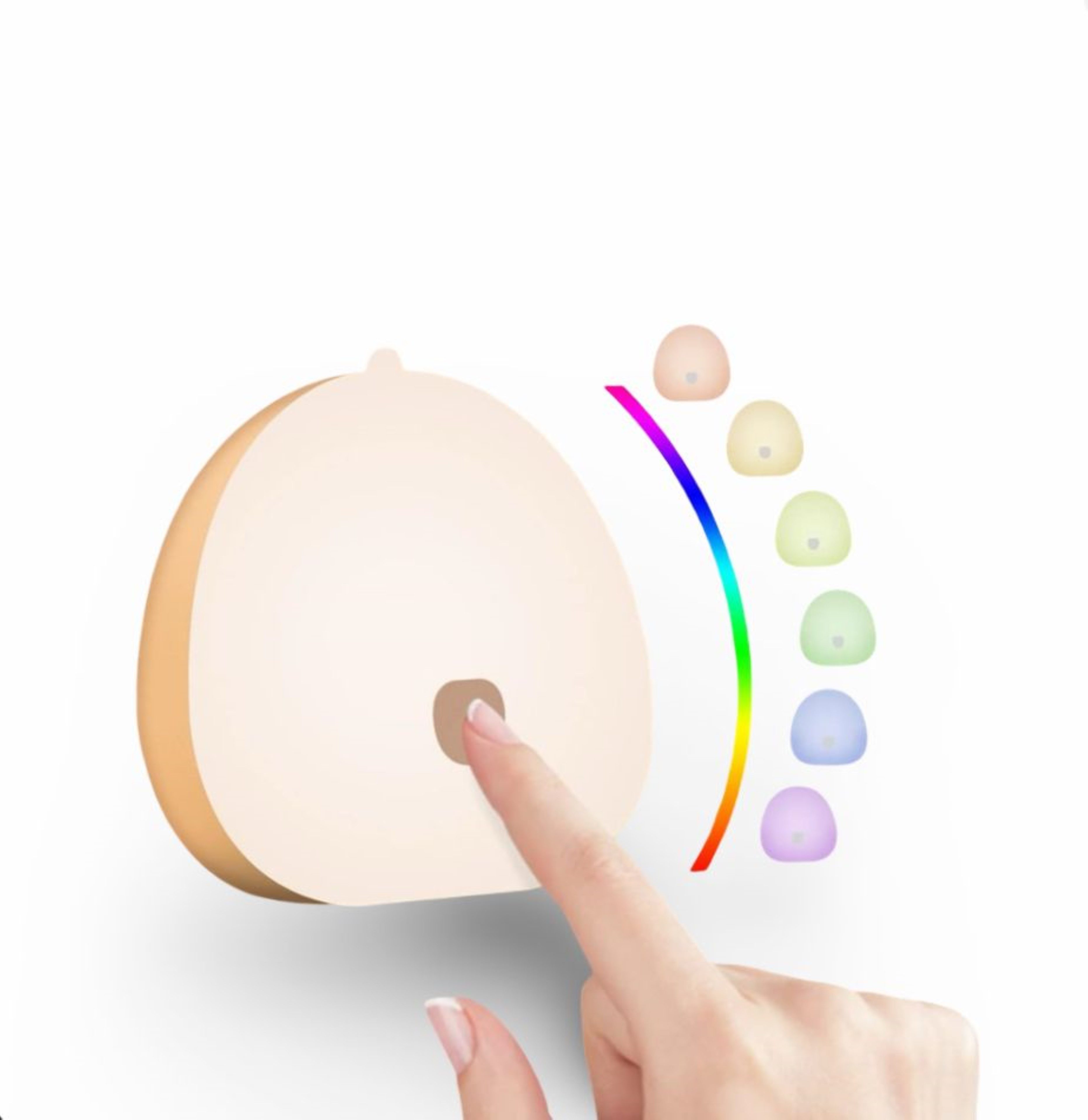 LA CUTE LED Nachtlicht Yifacoom Nachtlicht für Kinder, LED integriert, nicht austauschbar, Warmweiß, Kaltweiß, Neutralweiß, RGB, Touch-Steuerung & RGB-Farbwechsel mit Akku