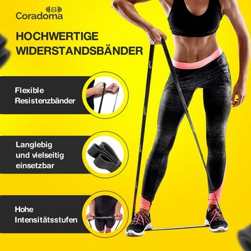 Coradoma Trainingsband Widerstandsbänder Set, Resistance Bands, Klimmzugband Fitnessbänder, mit Türanker und Handgriffen