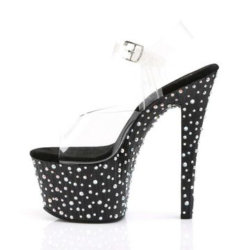 Pleaser Pleaser Sandalette Transparent Schwarz-Silber Strass EU-35 / US-5 High-Heel-Sandalette (2-tlg)