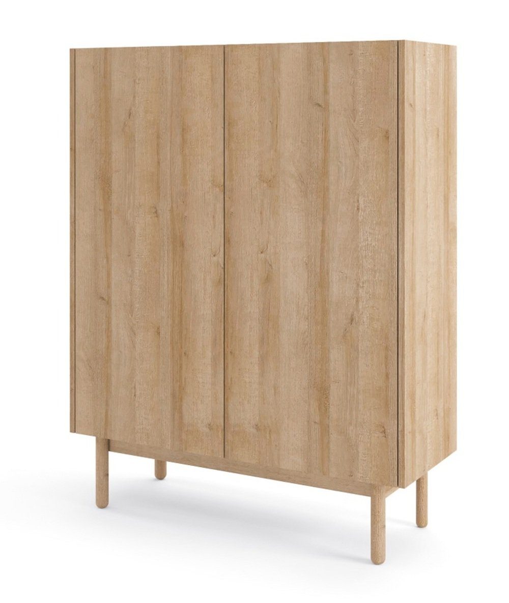 MOEBLO Kommode VINTAGE V97 (Schrank mit 3 Türen, Dekorative abgesenkte Arbeitsplatte, für Wohnzimmer Moderne Sideboard Highboard), (BxHxT): 97x122x37 cm