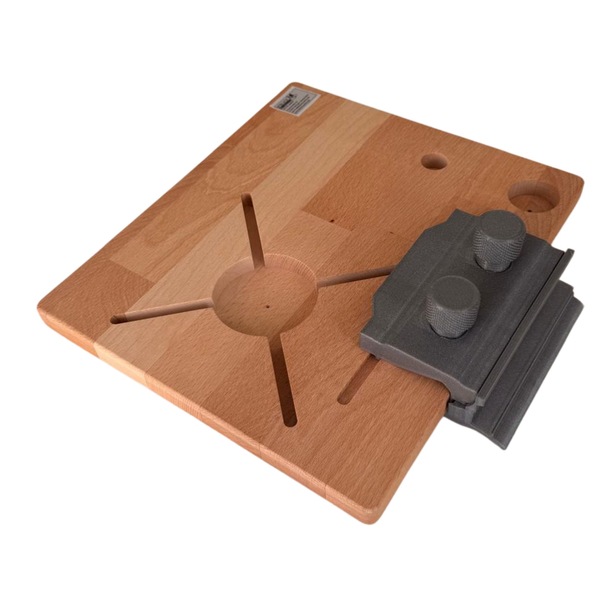 BLACK FOREST FOX Campingtisch Schneidebrett mit Halterung für VW T7 California Ocean und Coast (Schneidebrett Set mit Halterung, 2-St., Set aus Schneidebrett, Halterung und Wechsel Clip), VW T7 California Ocean & Coast mit Wechsel-Clip