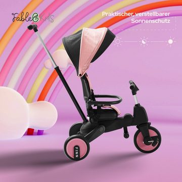 FableKids Dreirad FİNN 7in1 Kinderdreirad Kinder Lenkstange Fahrrad Baby Kinderwagen