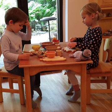 Madera Spielzeuge Kindersitzgruppe Kindertisch klein Set mit 2 Stühlen, (Spar Set, 3-tlg., 1 Tisch 2 Stühle), Made in Germany