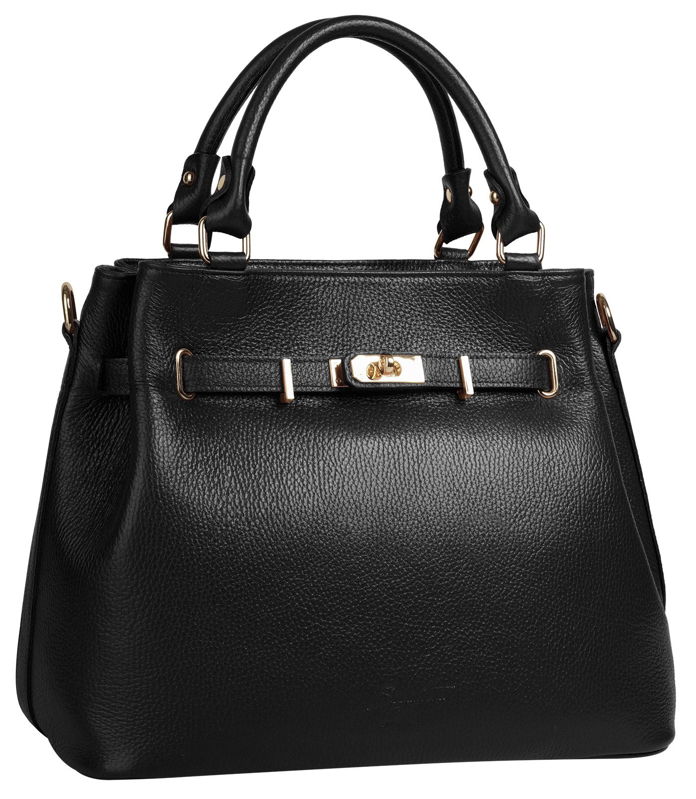Samantha Look Henkeltasche, echt Leder, Made in Italy, geräumige Henkeltasche mit Smartphonefach