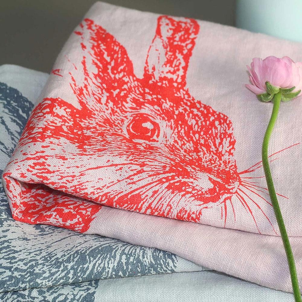 Frohstoff Geschirrtuch Geschirrtuch Wildkaninchen Rosa Koralle günstig online kaufen