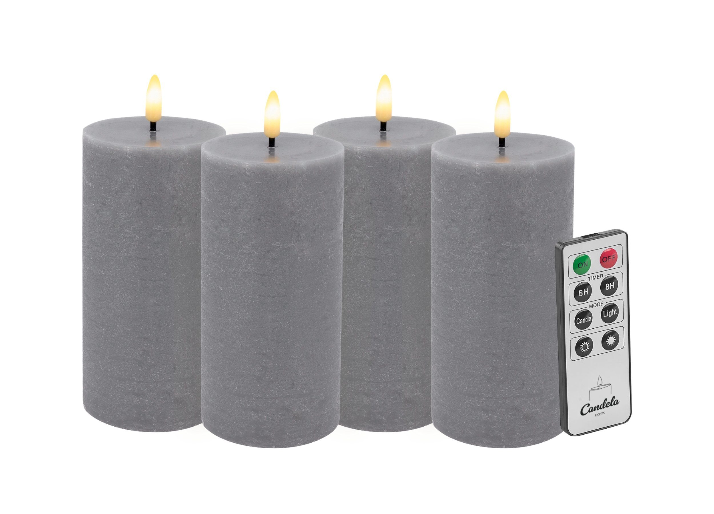 LC Home LED-Kerze Candela Lights Echtwachs Stumpenkerze + inklusive Fernbed günstig online kaufen