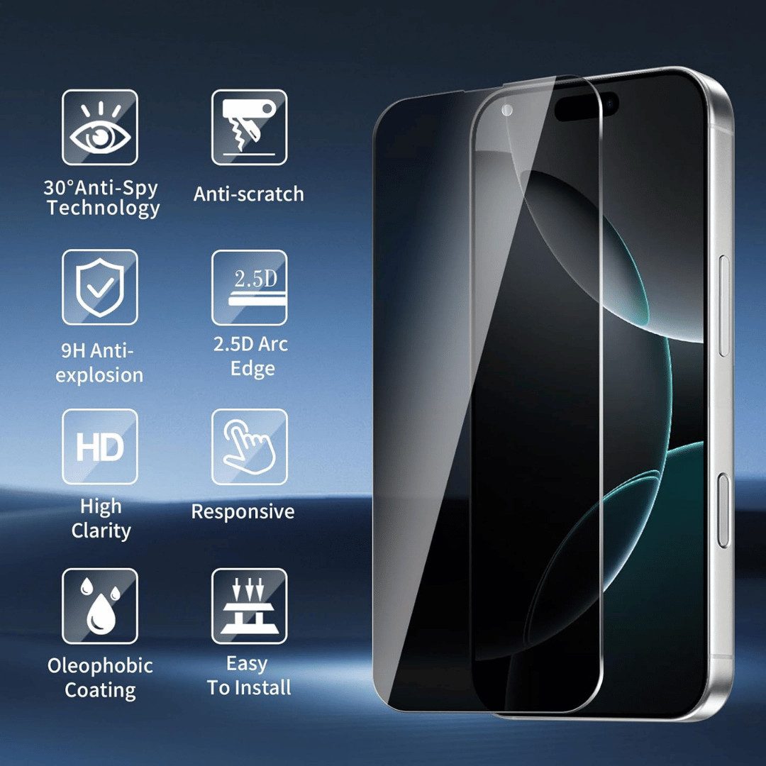 SmartUP Displayschutzglas 2X Schutzglas für iPhone 17 Pro Blickschutz Display Kamera Full Screen für iPhone 17 Pro, 4 Stück, Anti-Spy, Blickschutz, Privacy – Bild 4 von 5