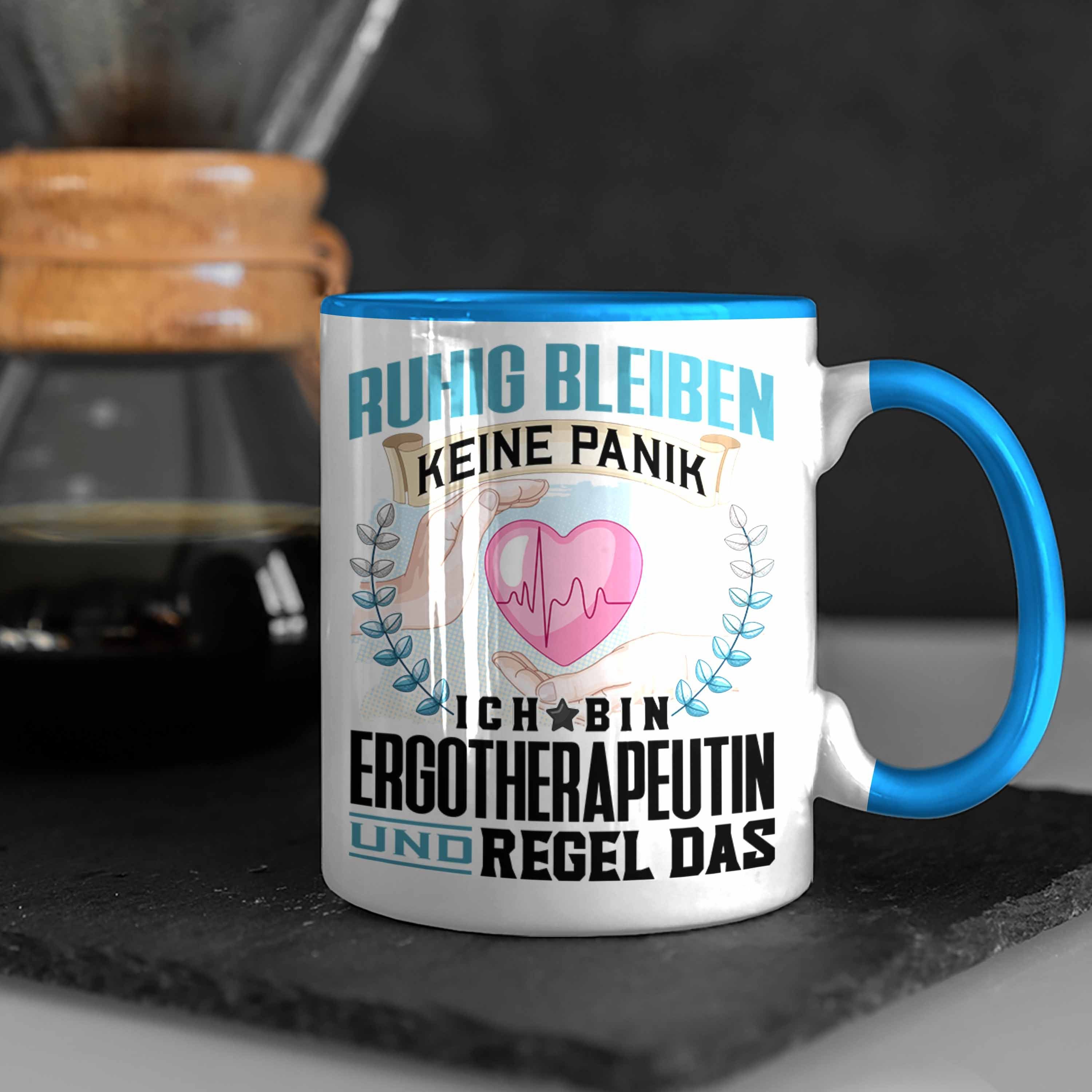 Trendation Tasse Trendation Ergotherapeutin - Geschenk Blau Ruh Männer Spruch Lustiger Tasse