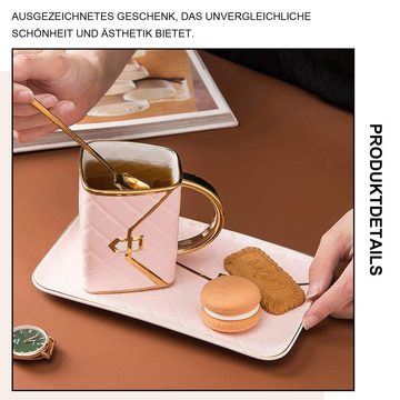 MAGICSHE Kombiservice Kaffeeservice,Handtaschenförmige Kaffeetasse (3-tlg), 310ml