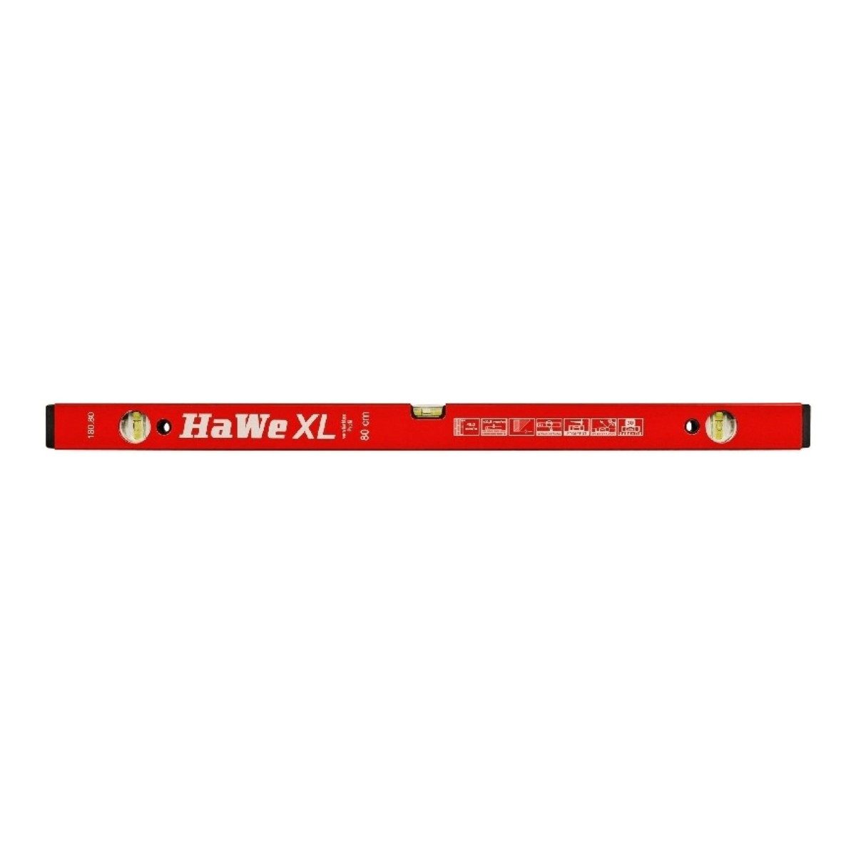 HaWe Wasserwaage HaWe 180.12 Alu Wasserwaage 120 cm mit 3 Libellen, XL 120cm Messwerkzeug Schlagfest Winkelmesser