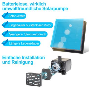 Clanmacy Solarpumpe Teichpumpe 1.2W Solar Springbrunnen Brunnen Solar Pumpe Springbrunnen