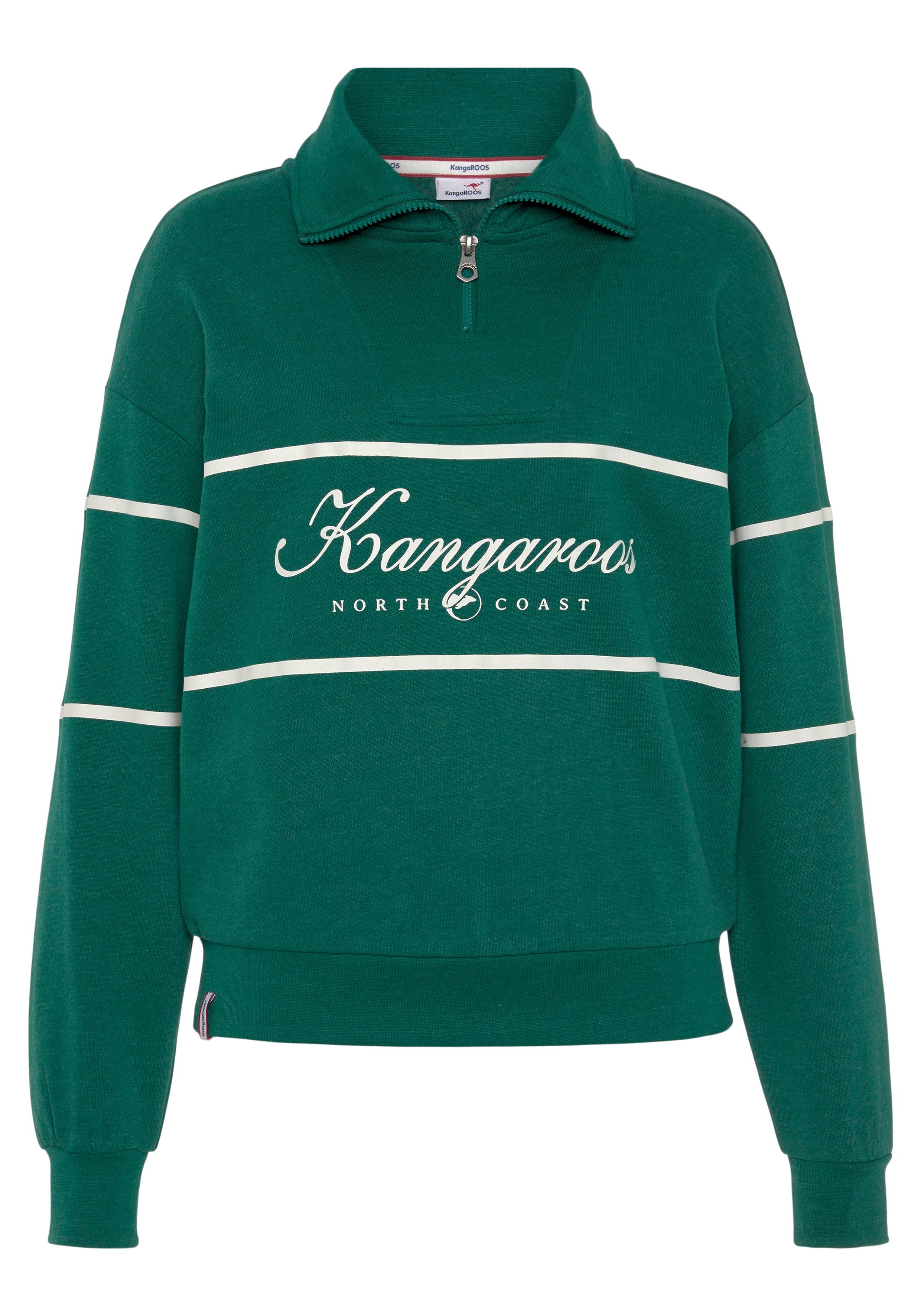 KANGAROOS Sweatshirt Troyer mit Stehkragen und Logo Print -NEUE-KOLLEKTION mehr