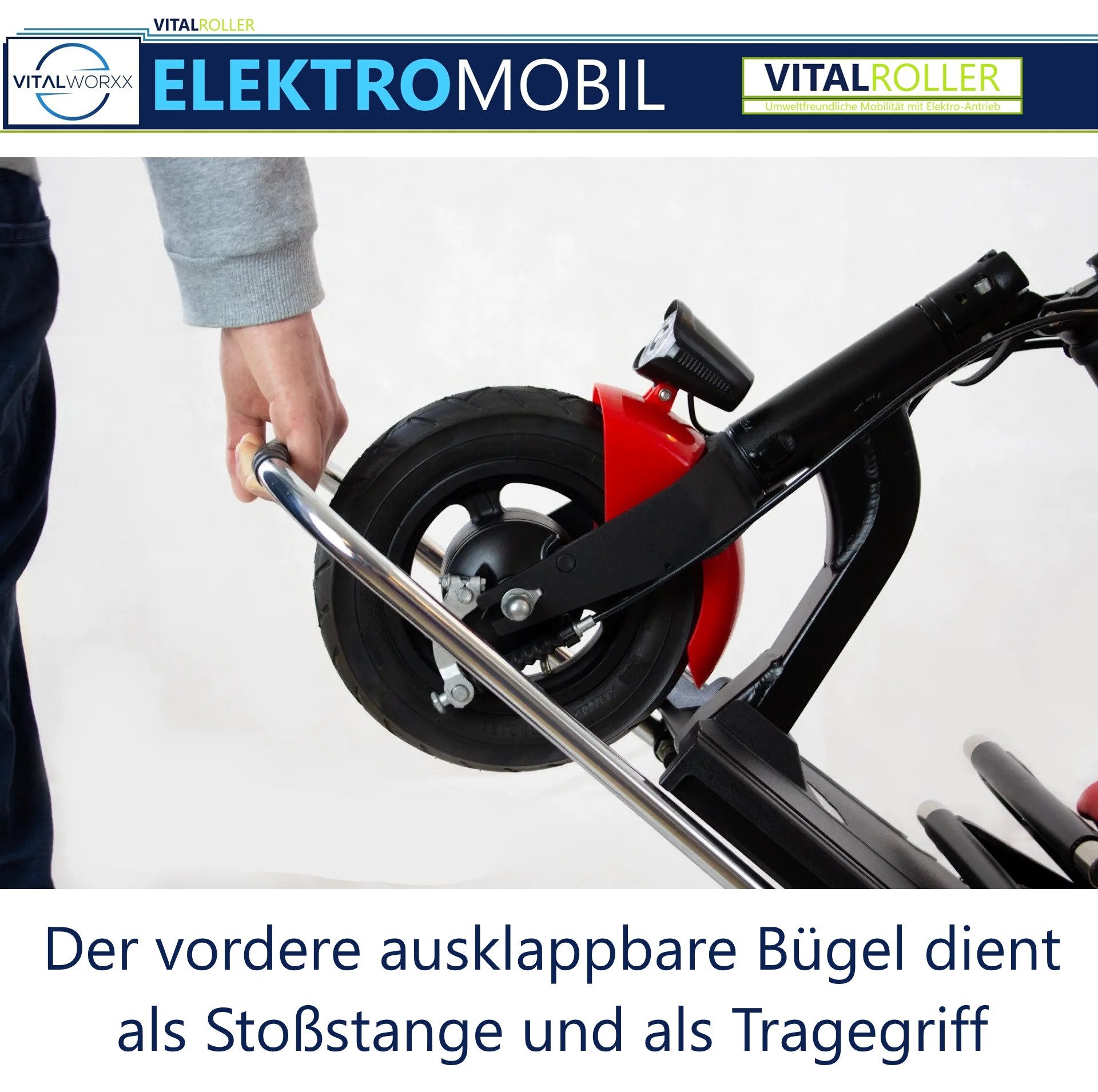 VITALWORXX Elektromobil VITALROLLER 6 km/h - Faltbar - leicht & kompakt - Reichweite bis 30 km