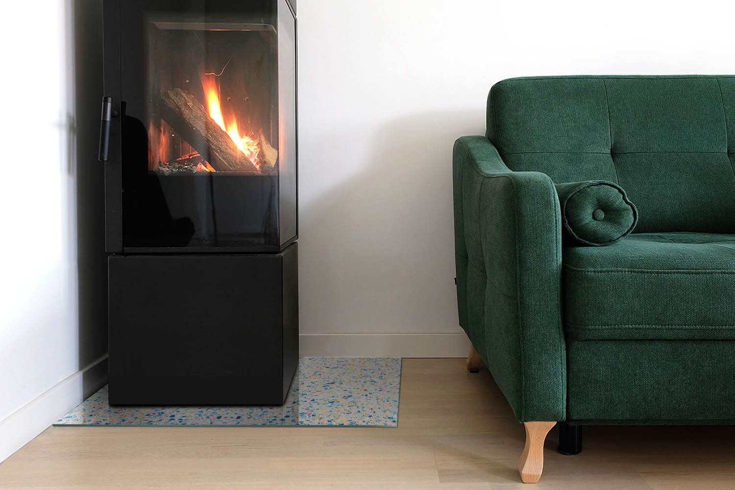 Tulup Bodenschutzplatte Blau Terrazzo-Muster, Schutzplatte aus günstig online kaufen