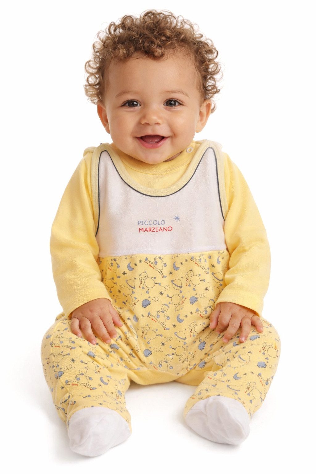 Strampler Stramplerhose Langarmshirt Baby Anzug in Gelb