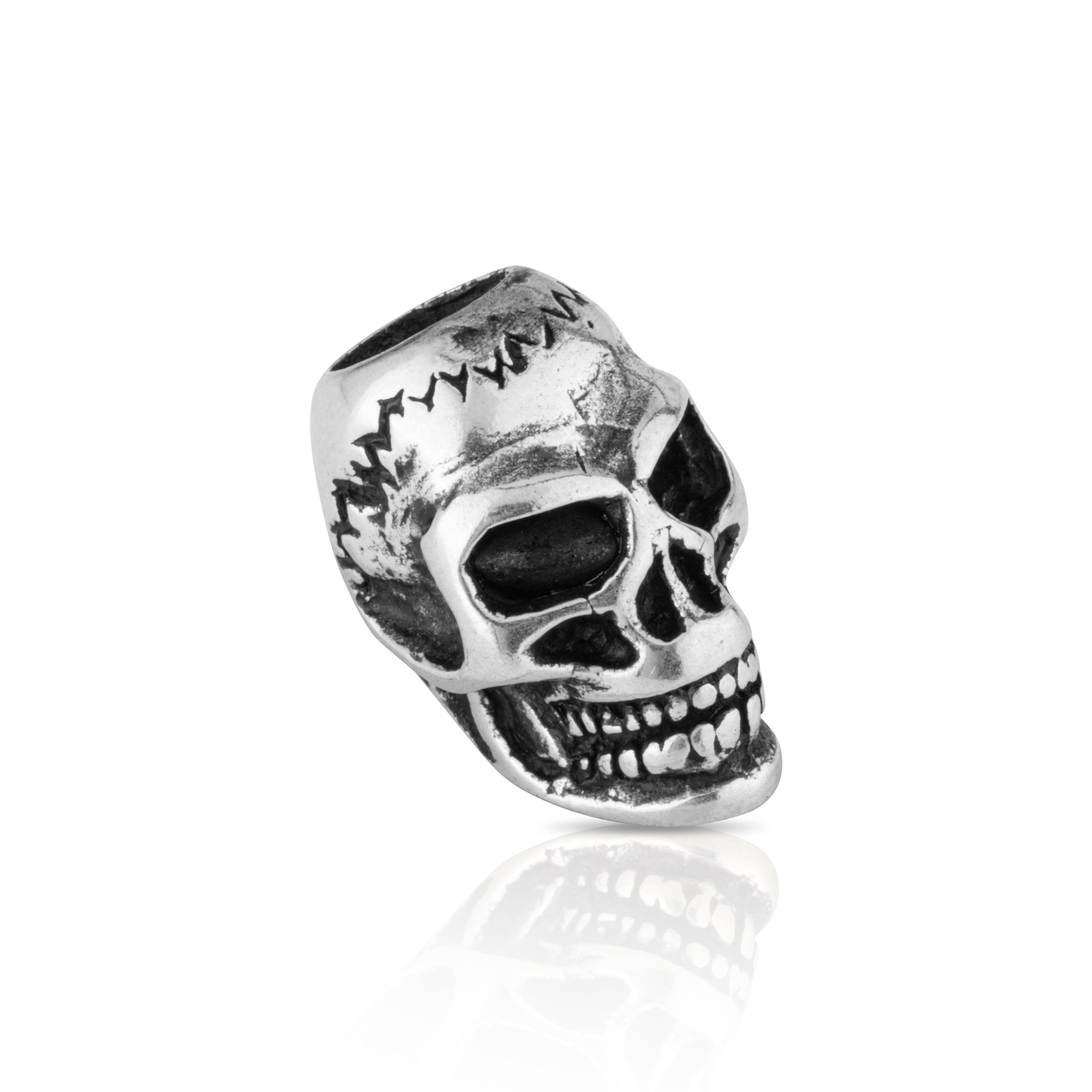 Sterling Silber 925 Totenkopf - Germanis NKlaus Diadem Bartperle