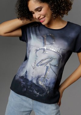 Aniston SELECTED Blusenshirt mit glänzendem Folienprint