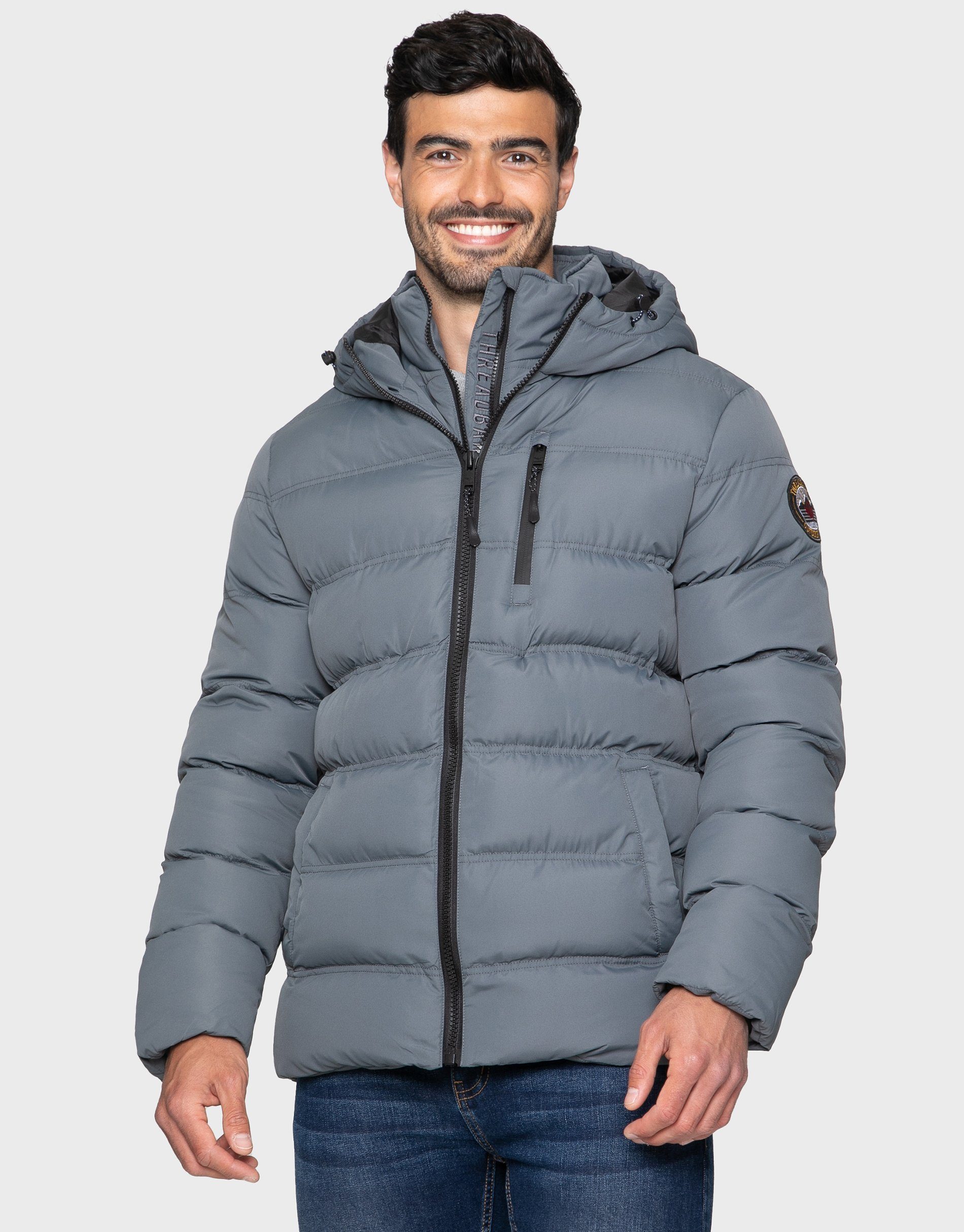 Threadbare Winterjacke THB Jacket Stadium Charcoal- dunkelgrau