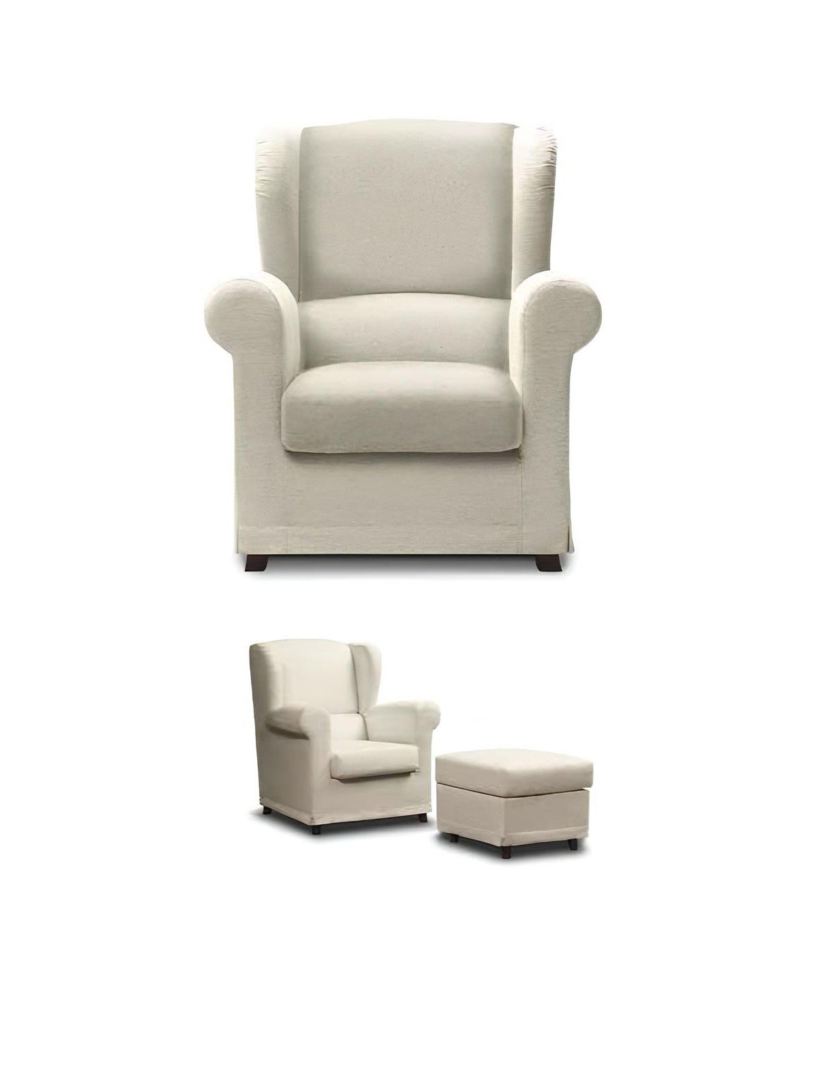 Xlmoebel Relaxsessel Loungesessel Cocktailsessel Polstersessel mit Hocker (2-St., mit Hocker), Made in Europa