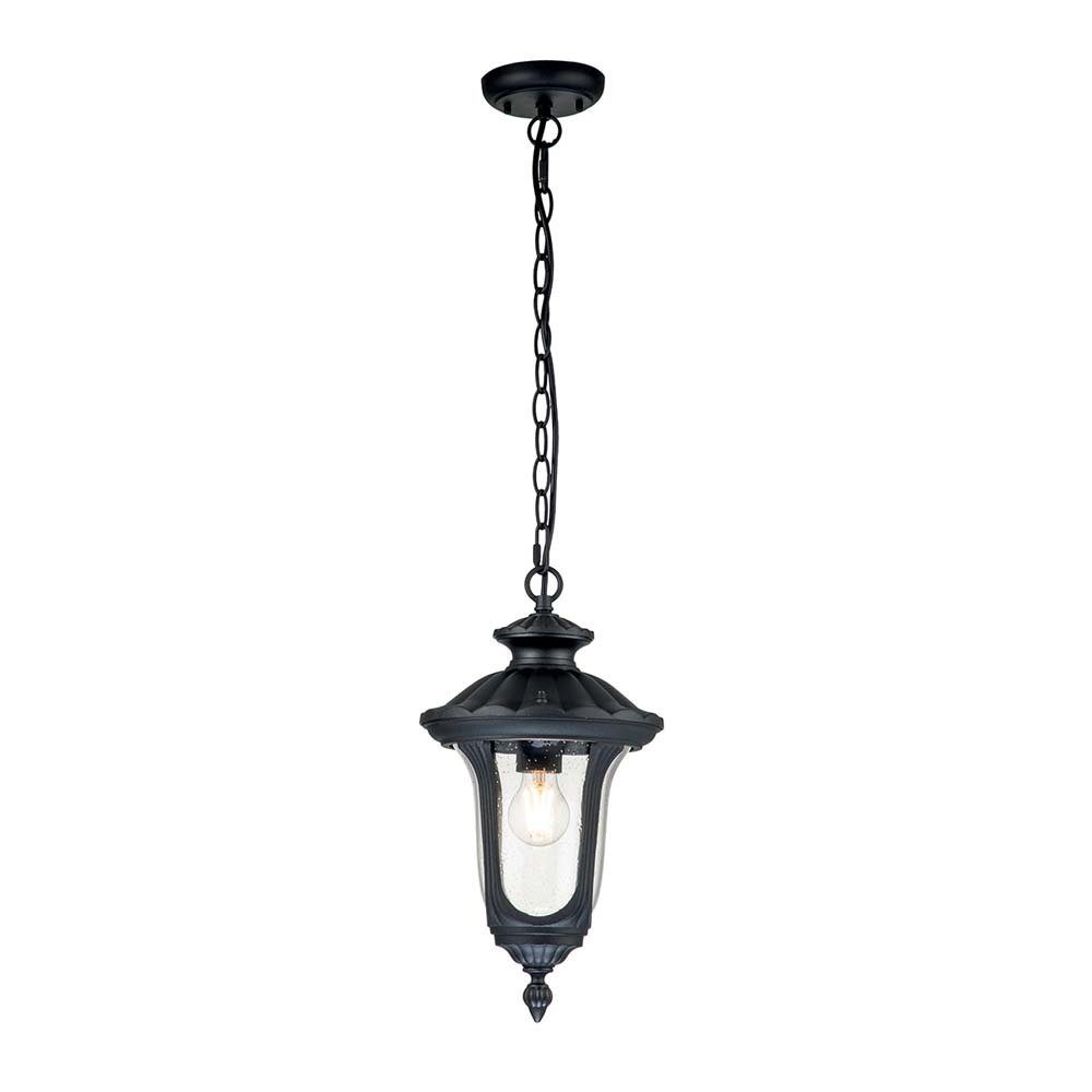Elstead LIGHTING Außen-Deckenleuchte, Leuchtmittel nicht inklusive, Hängeleuchte Terrassenlampe Außenleuchte Pendelleuchte E27 Alu schwarz