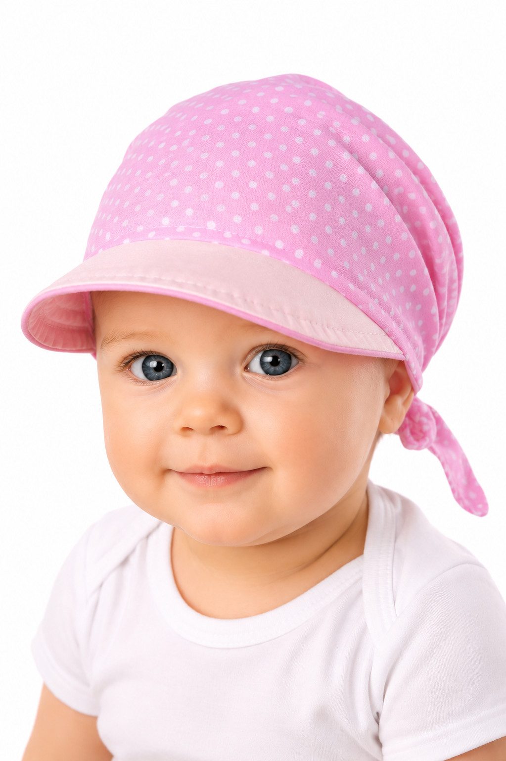 La Bortini Kopftuch Kopftuch Baby Kinder Bandana Tuch mit Schirm Schirmmütze Kopfbedeckung, aus reiner Baumwolle, Einheitsgröße