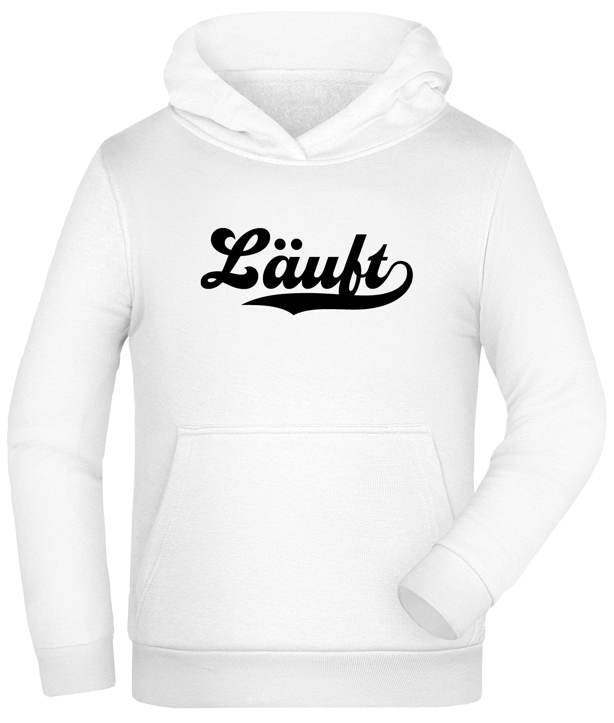 MyDesign24 Hoodie Kinder Kapuzen Sweatshirt - Läuft Jungen und Mädchen Hoodie weiss i1054